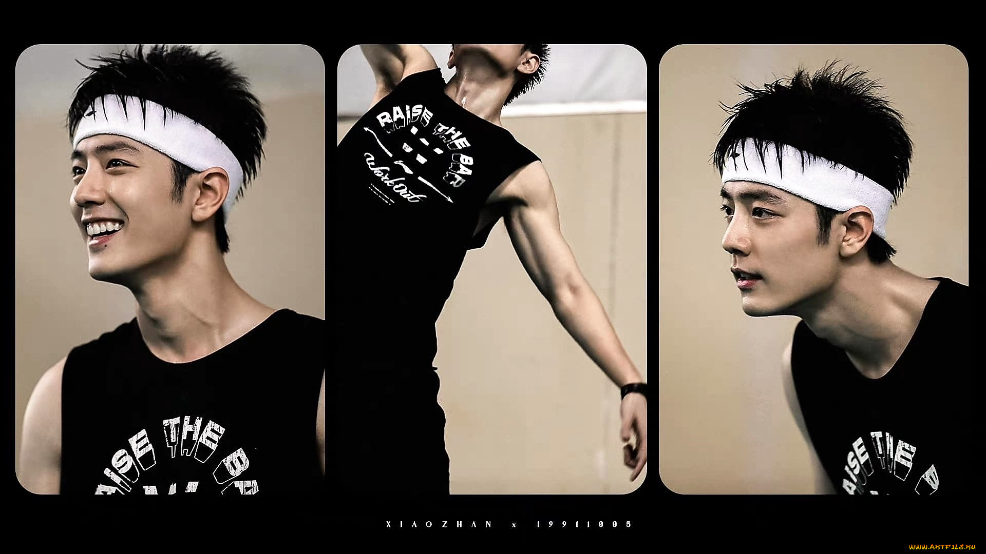 мужчины, xiao, zhan, актер, спорт, майка, повязка