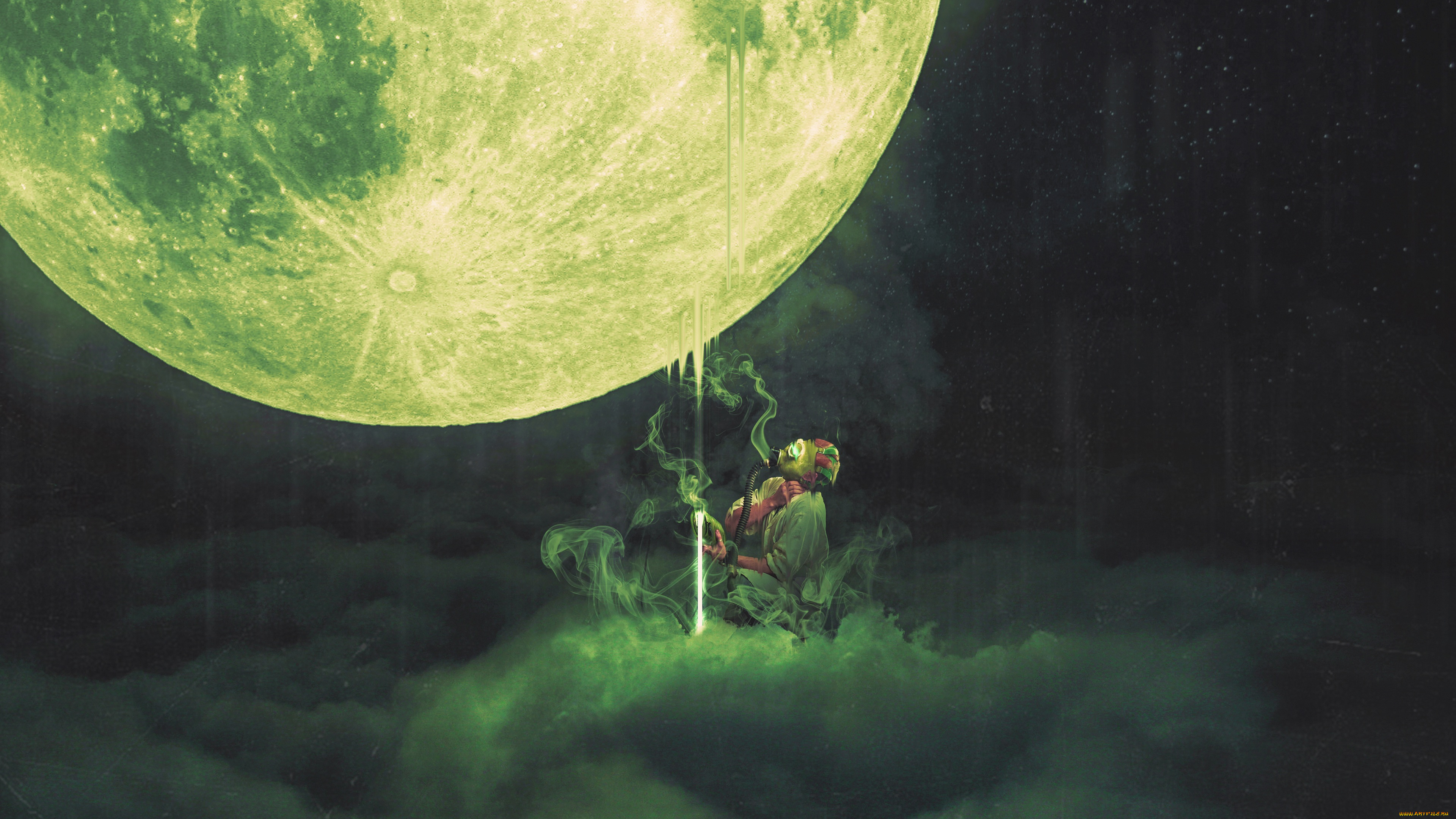 фэнтези, люди, луна