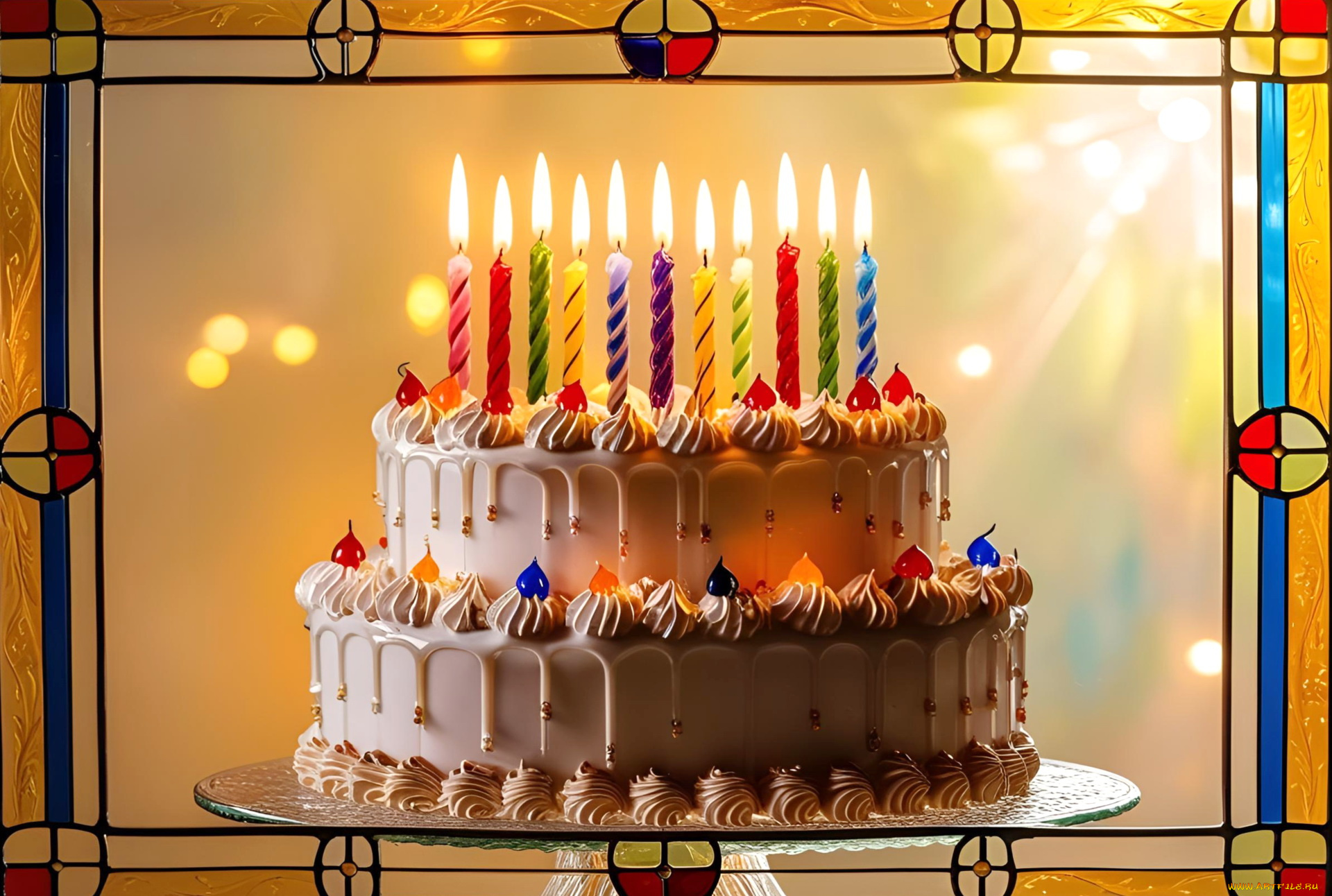 3д, графика, праздники, , holidays, birthday, cake