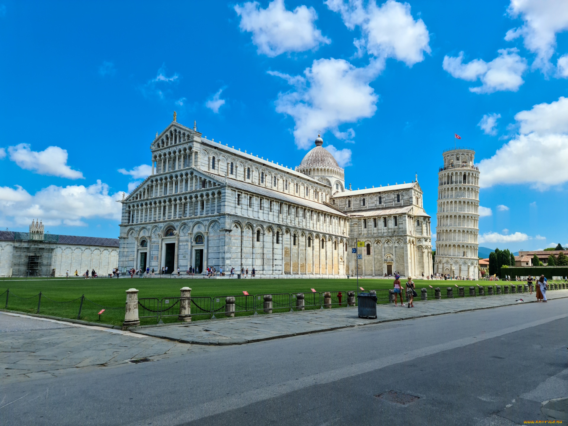 города, пиза, , италия, падающая, башня