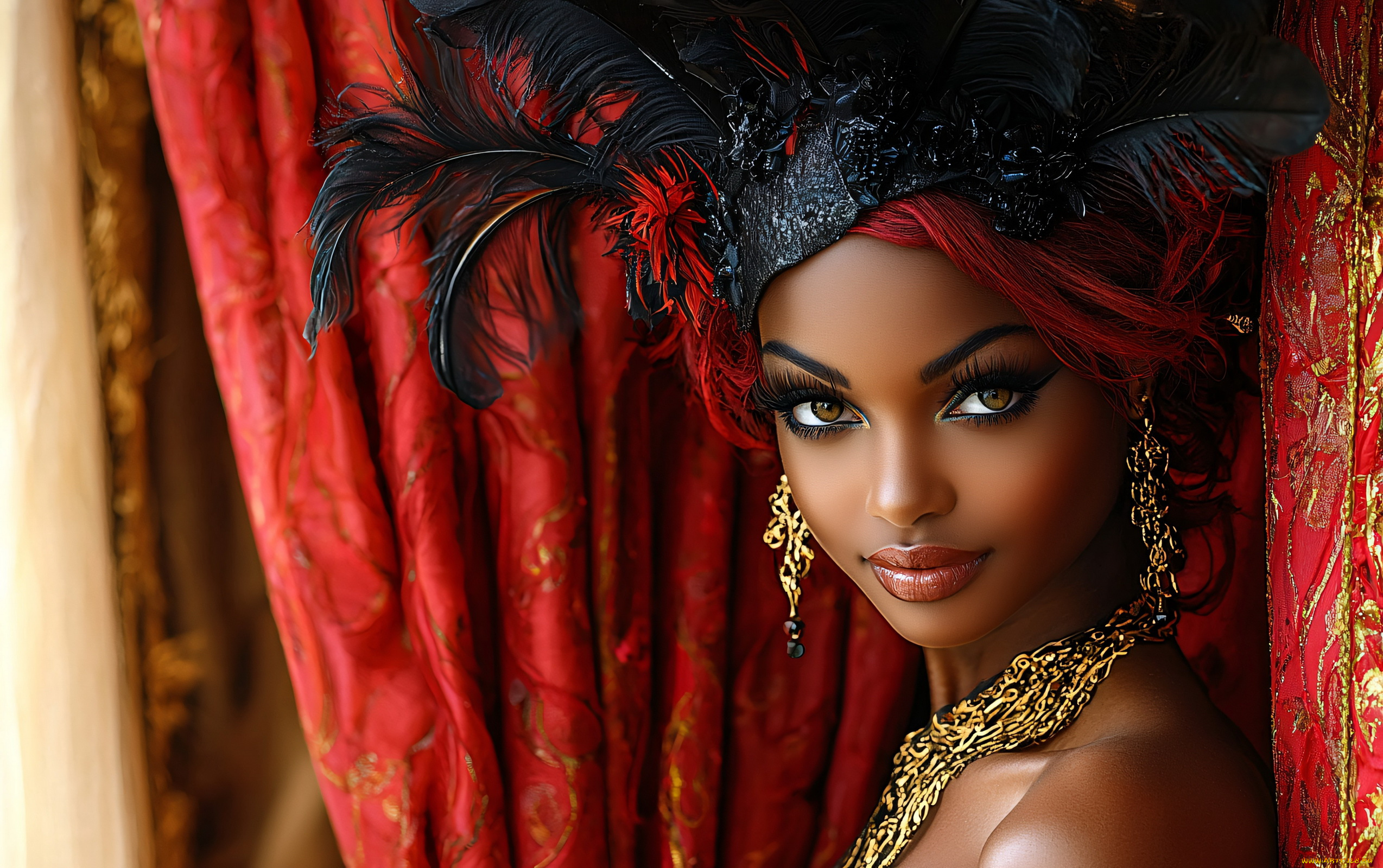 3д, графика, портреты, и, лица, , portraits, and, faсes, мулатка