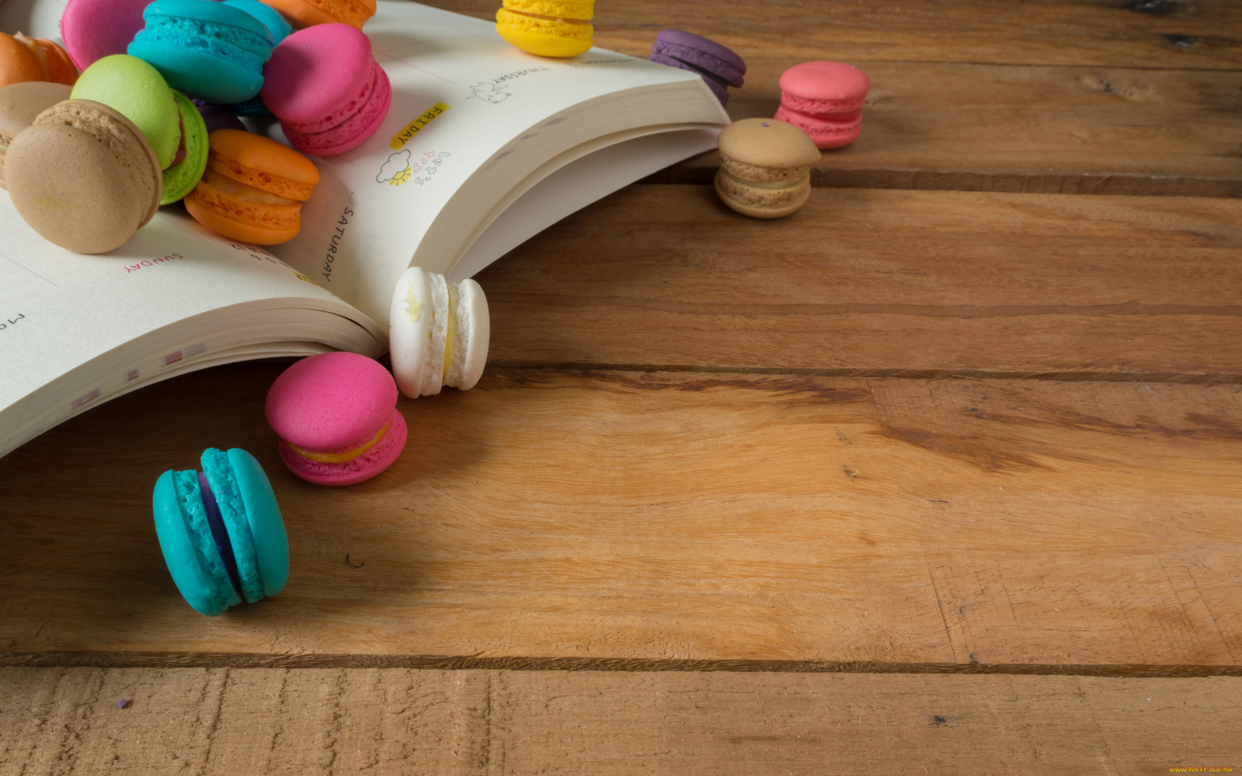 еда, макаруны, лакомство, печенье, ассорти