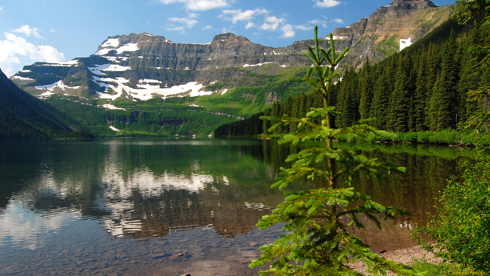 природа, реки, озера, glacier, национальный, парк