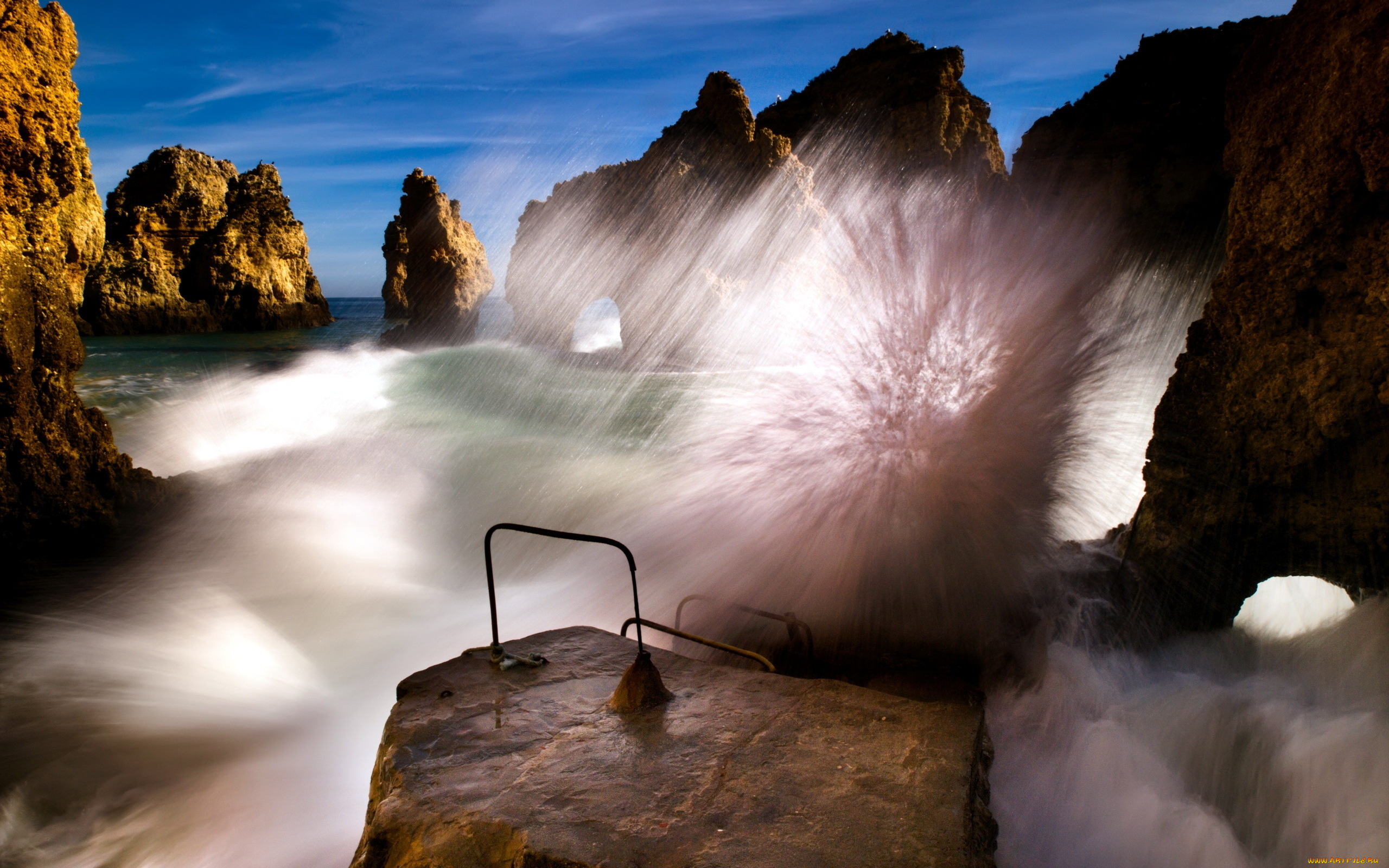 природа, стихия, скалы, пейзаж, море, волна