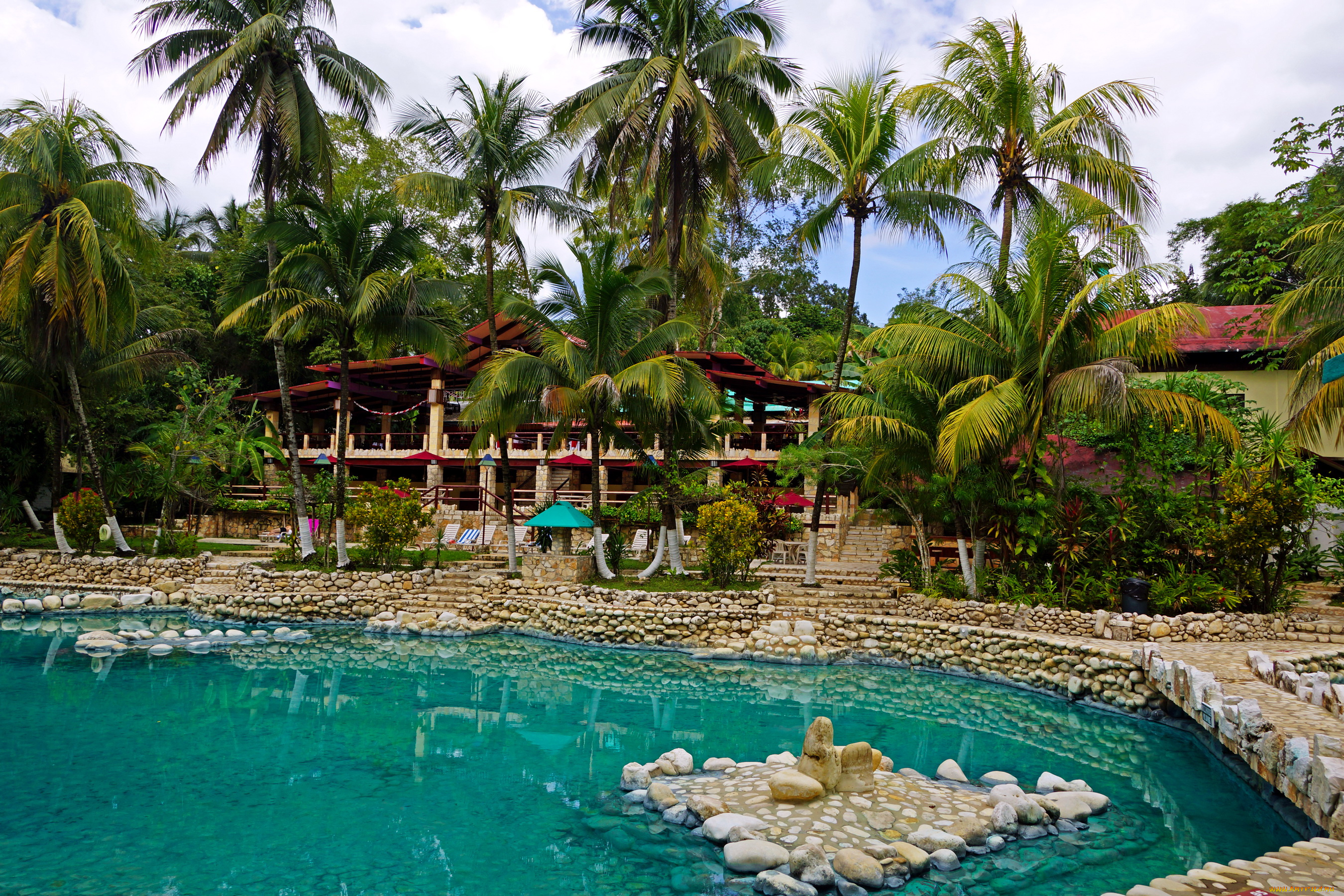 интерьер, бассейны, открытые, площадки, паленке, мексика