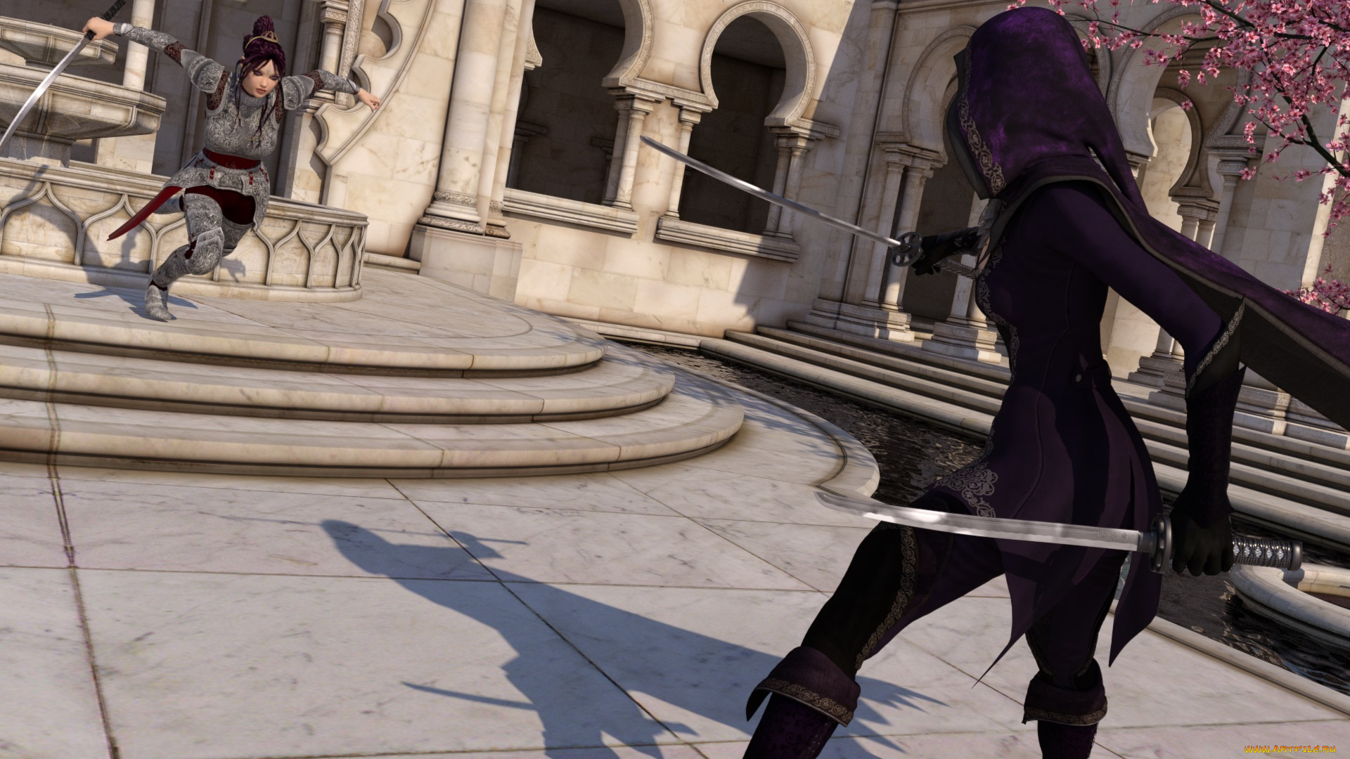 3д, графика, fantasy, фантазия, сабли, самураи, девушки