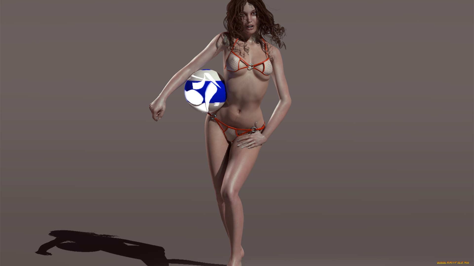3д, графика, people, люди, шар, девушка