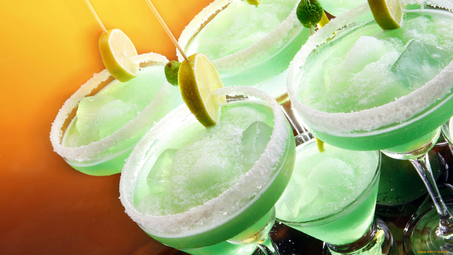 еда, напитки, коктейль, бокалы, лёд, лимоны