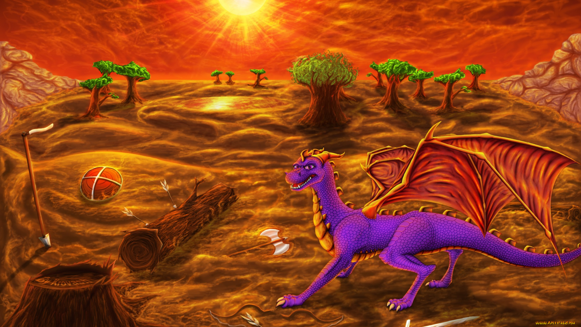 рисованные, животные, сказочные, мифические, дракон