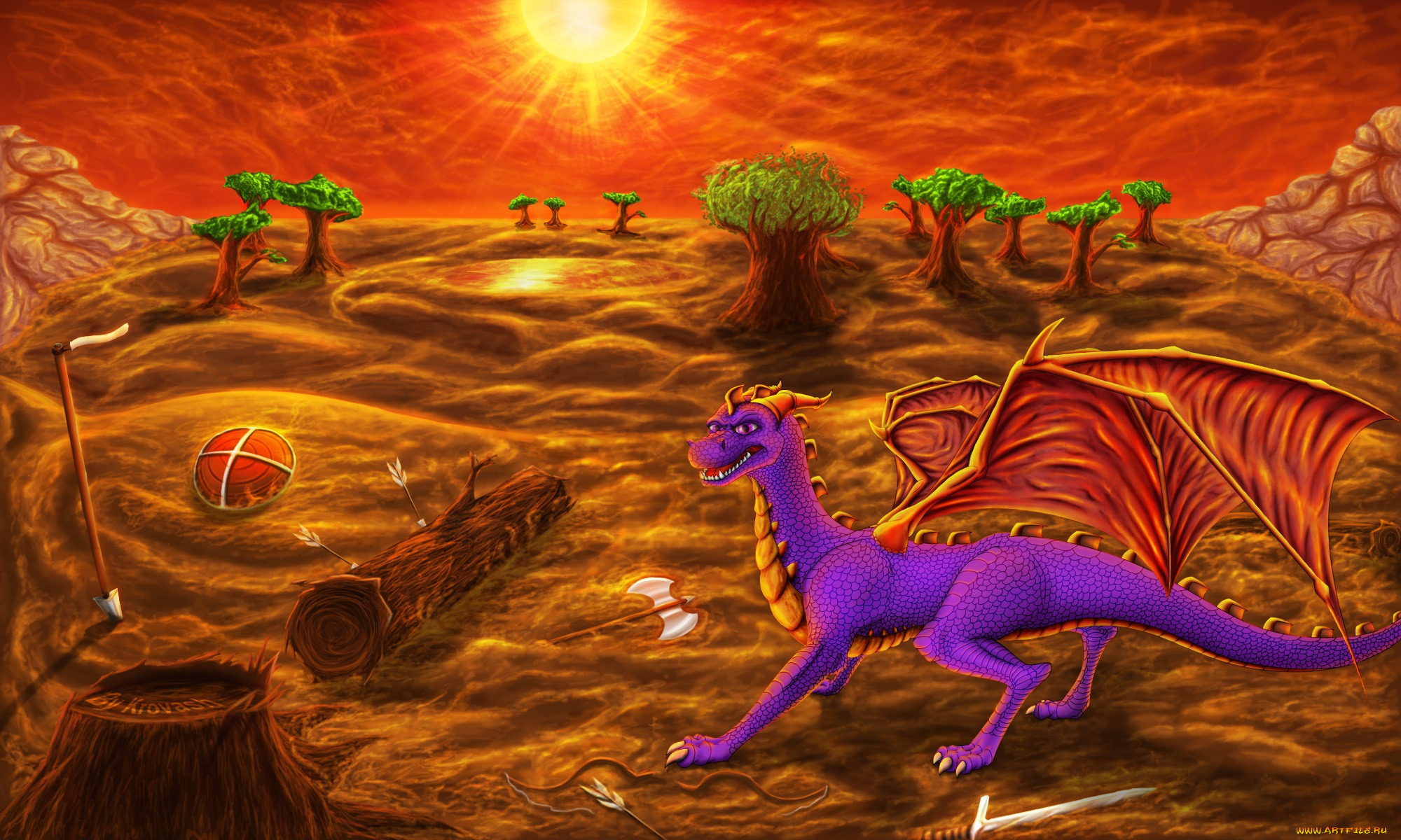 рисованные, животные, сказочные, мифические, дракон