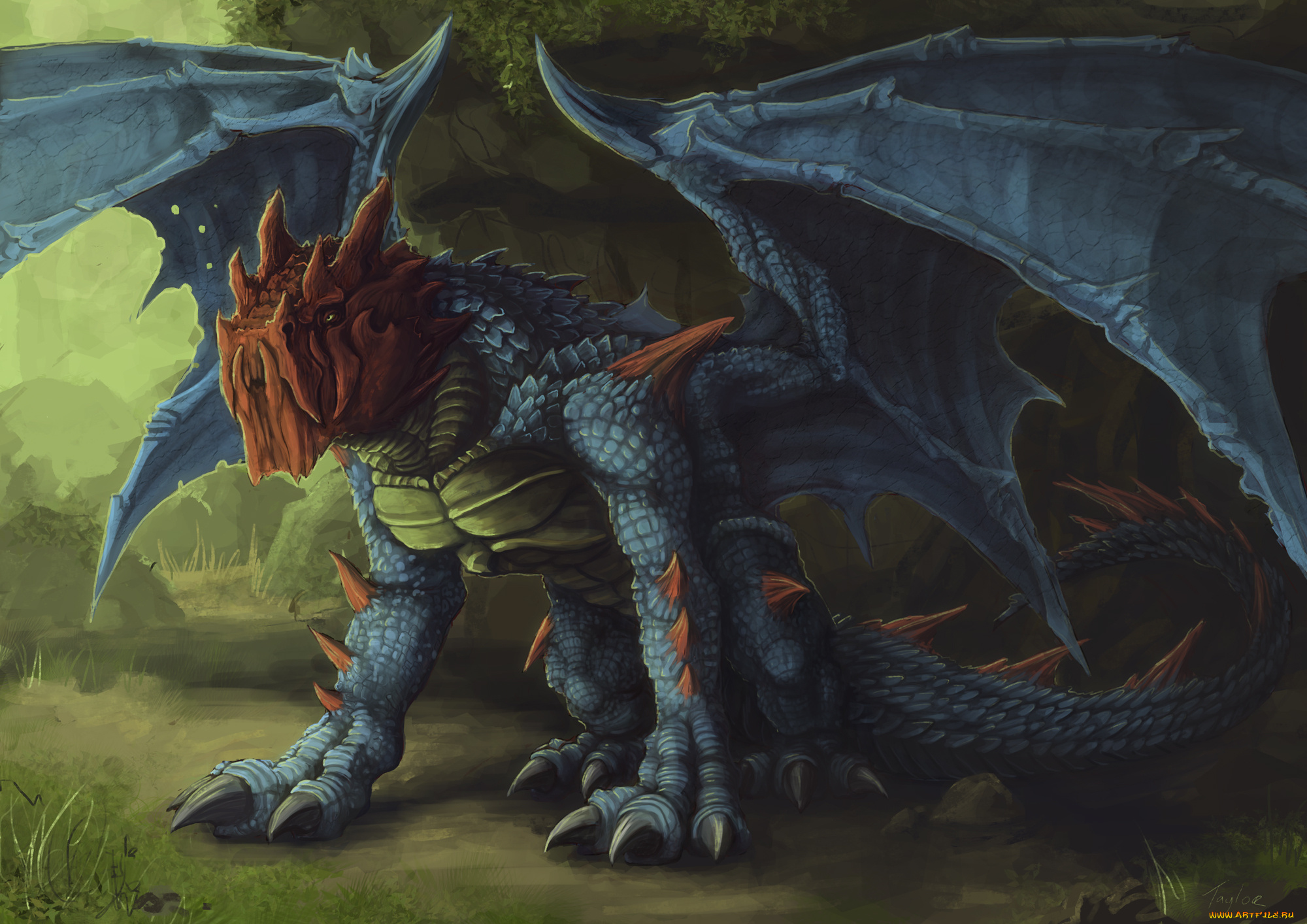 рисованные, животные, сказочные, мифические, дракон