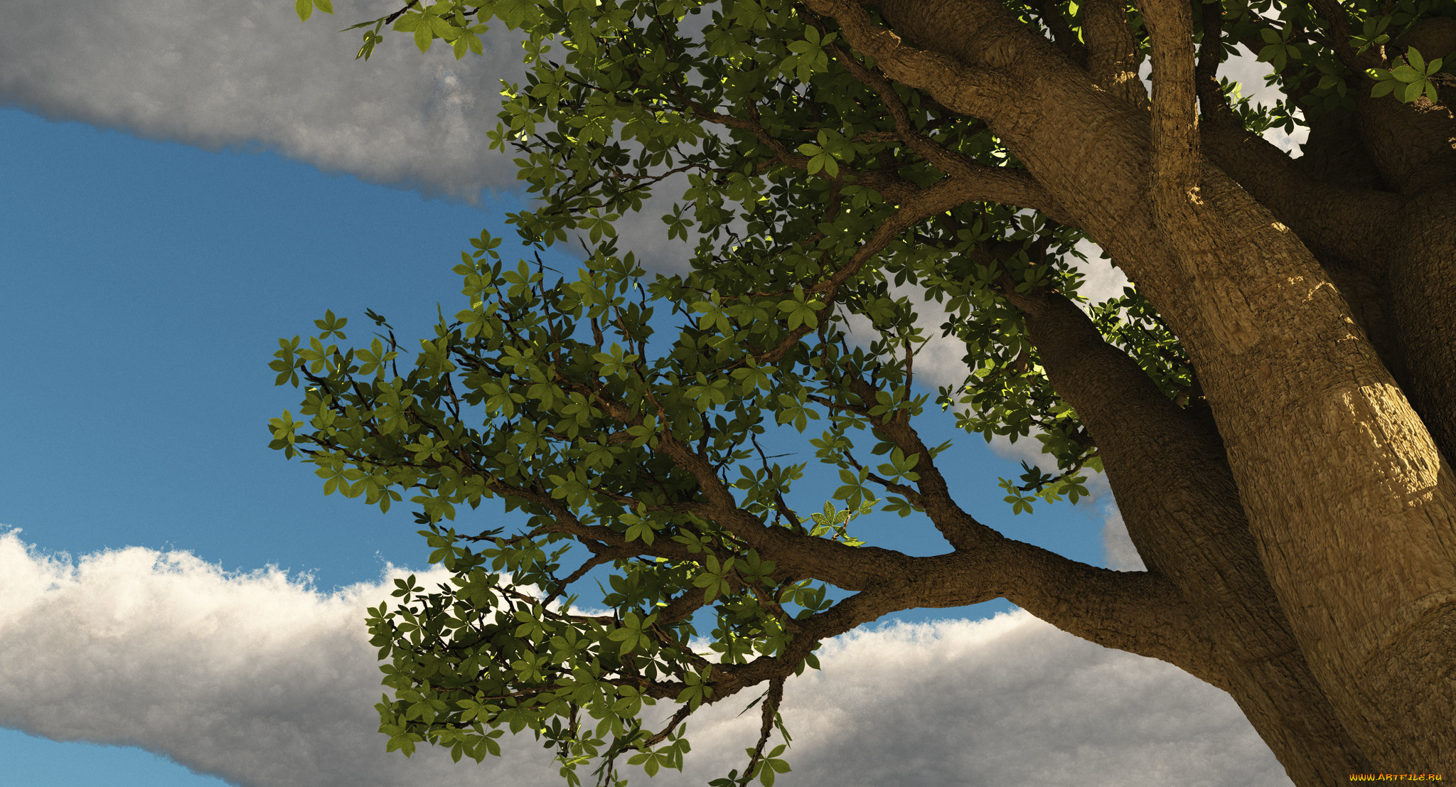 3д, графика, nature, landscape, природа, дерево