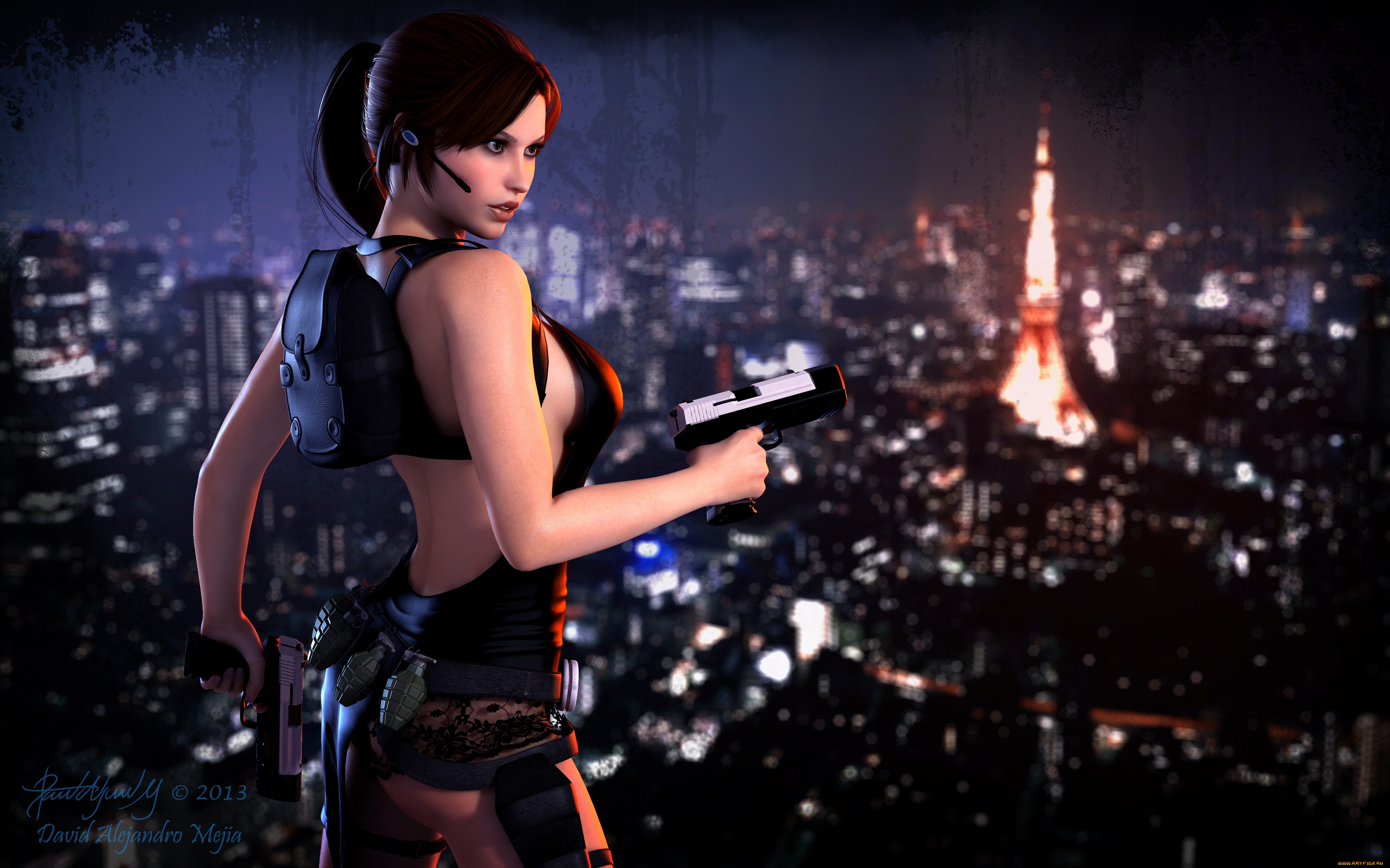 3д, графика, people, люди, оружие, девушка