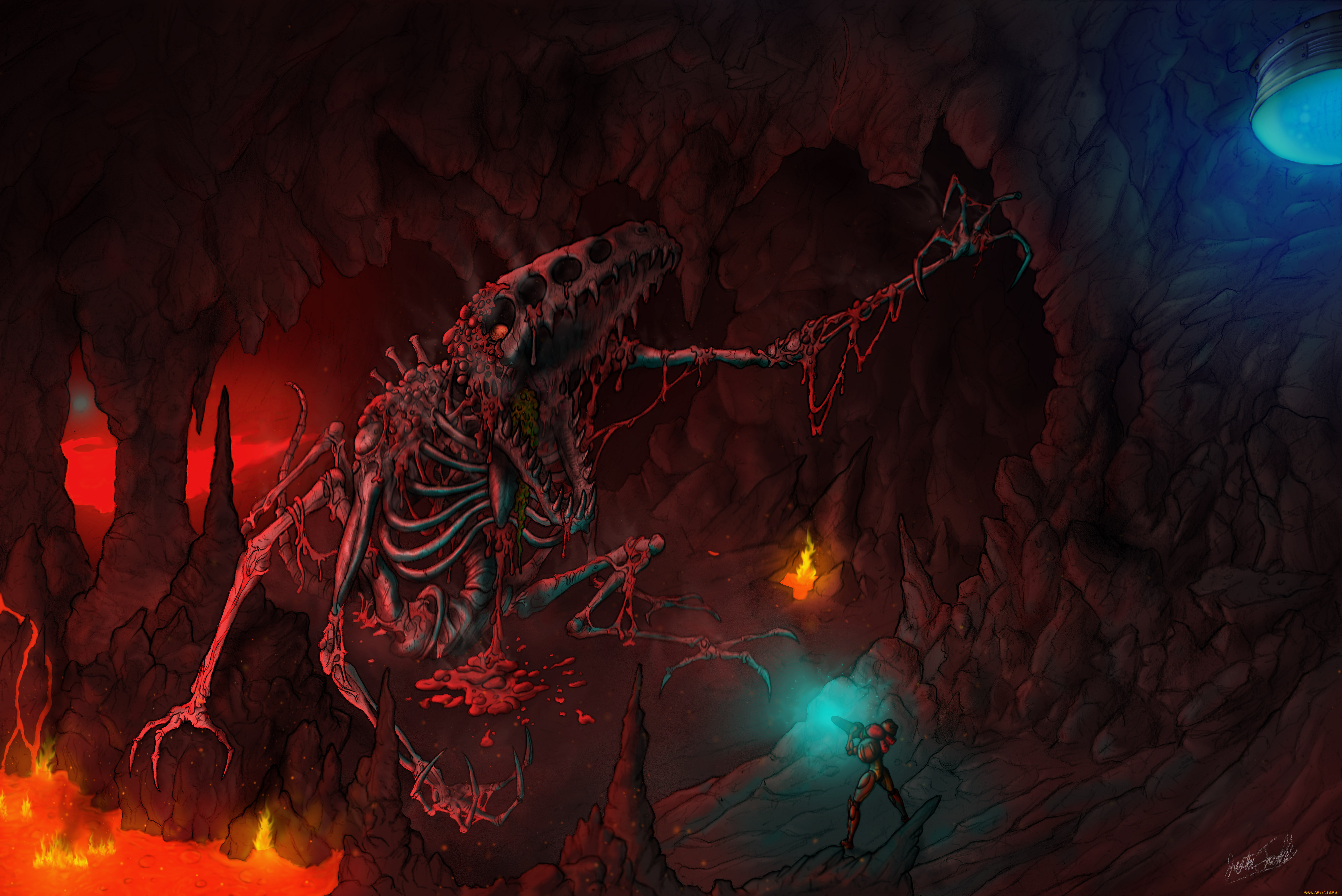 рисованные, животные, сказочные, мифические, пещера, дракон