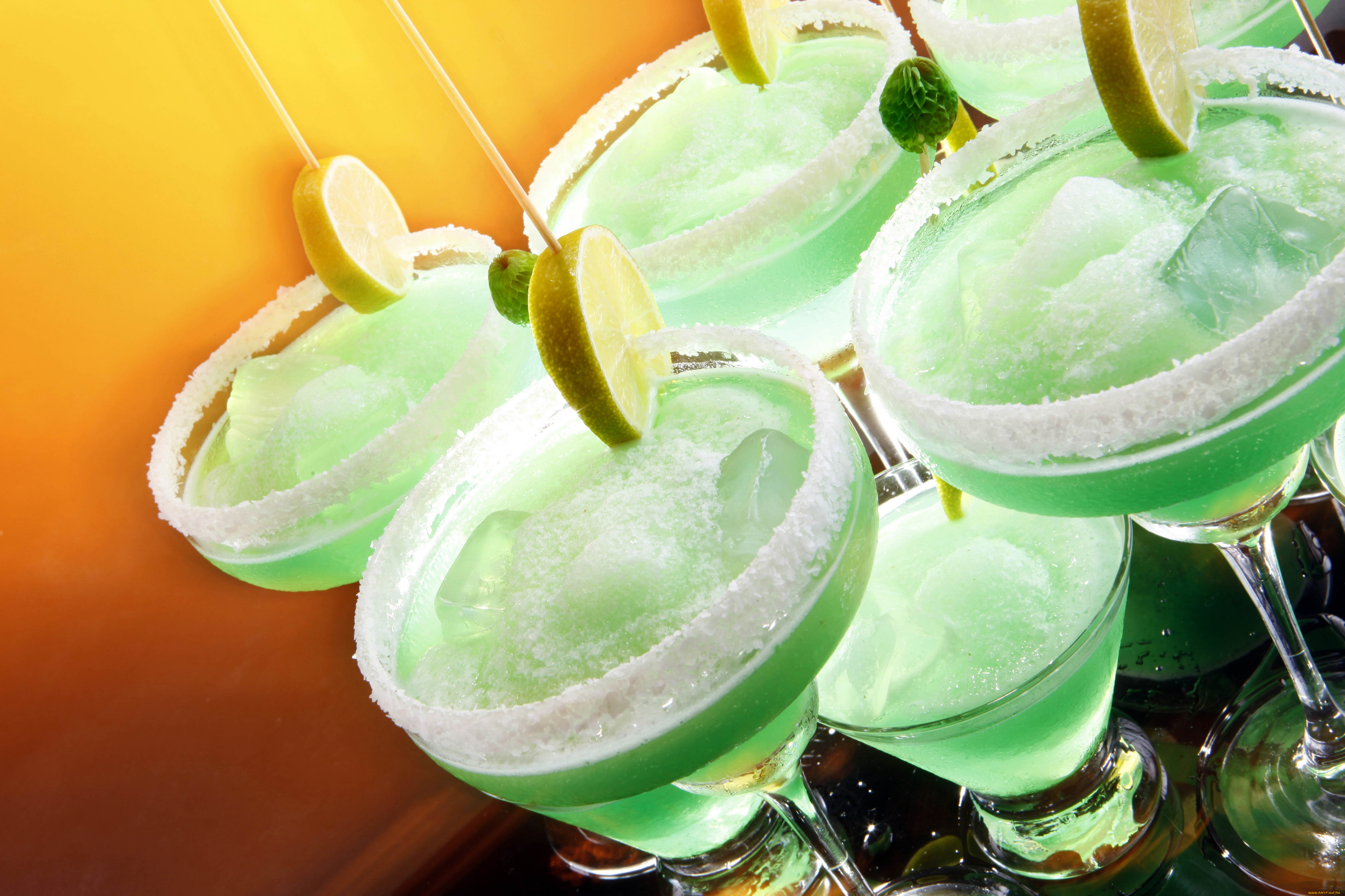 еда, напитки, коктейль, бокалы, лёд, лимоны