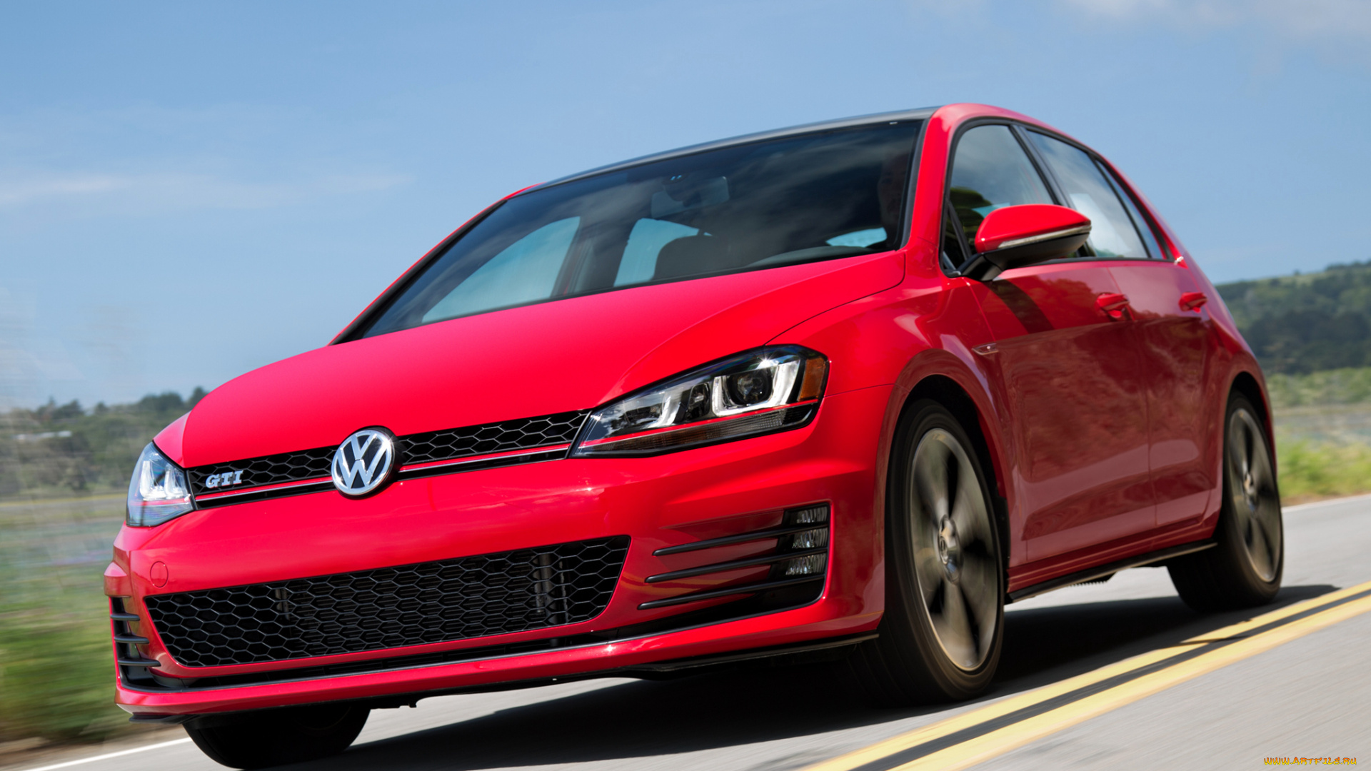 автомобили, volkswagen, 2015г, typ, 5g, us-spec, 5-door, gti, golf, красный