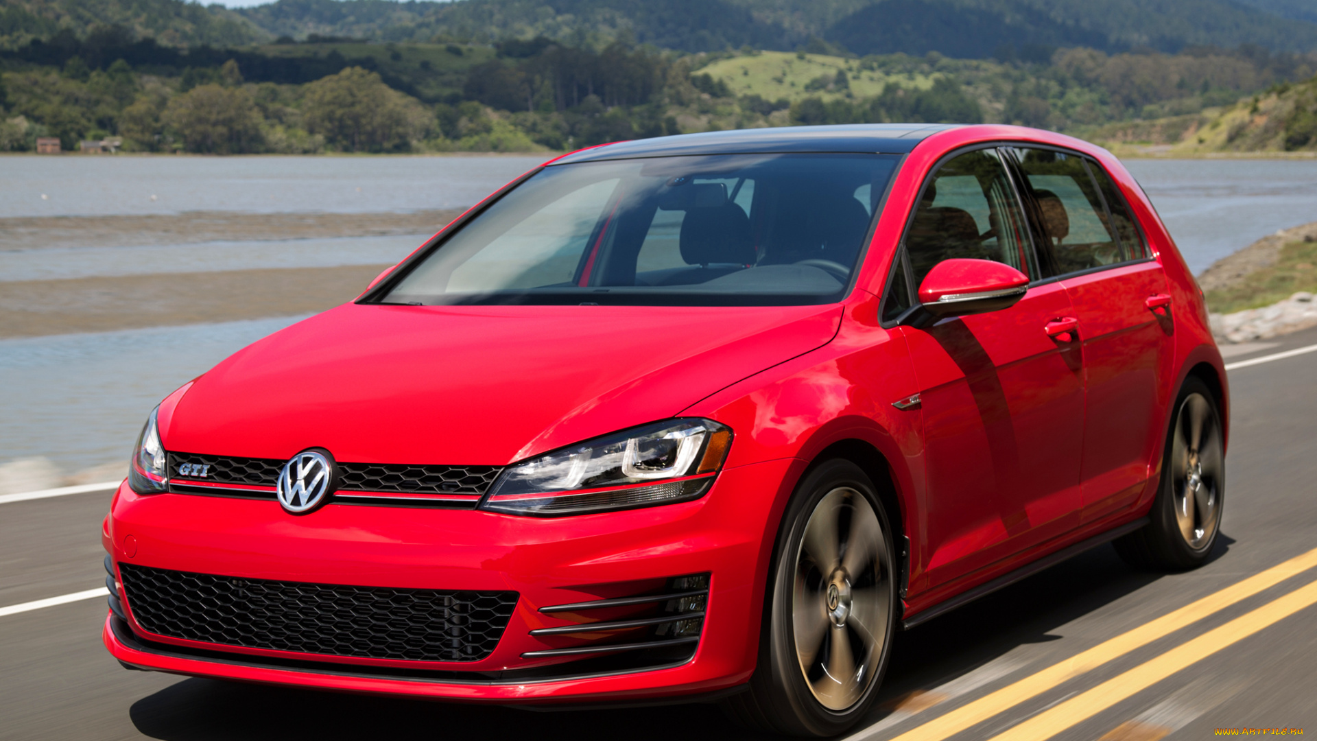 автомобили, volkswagen, 5-door, gti, typ, 5g, us-spec, красный, golf, 2015г