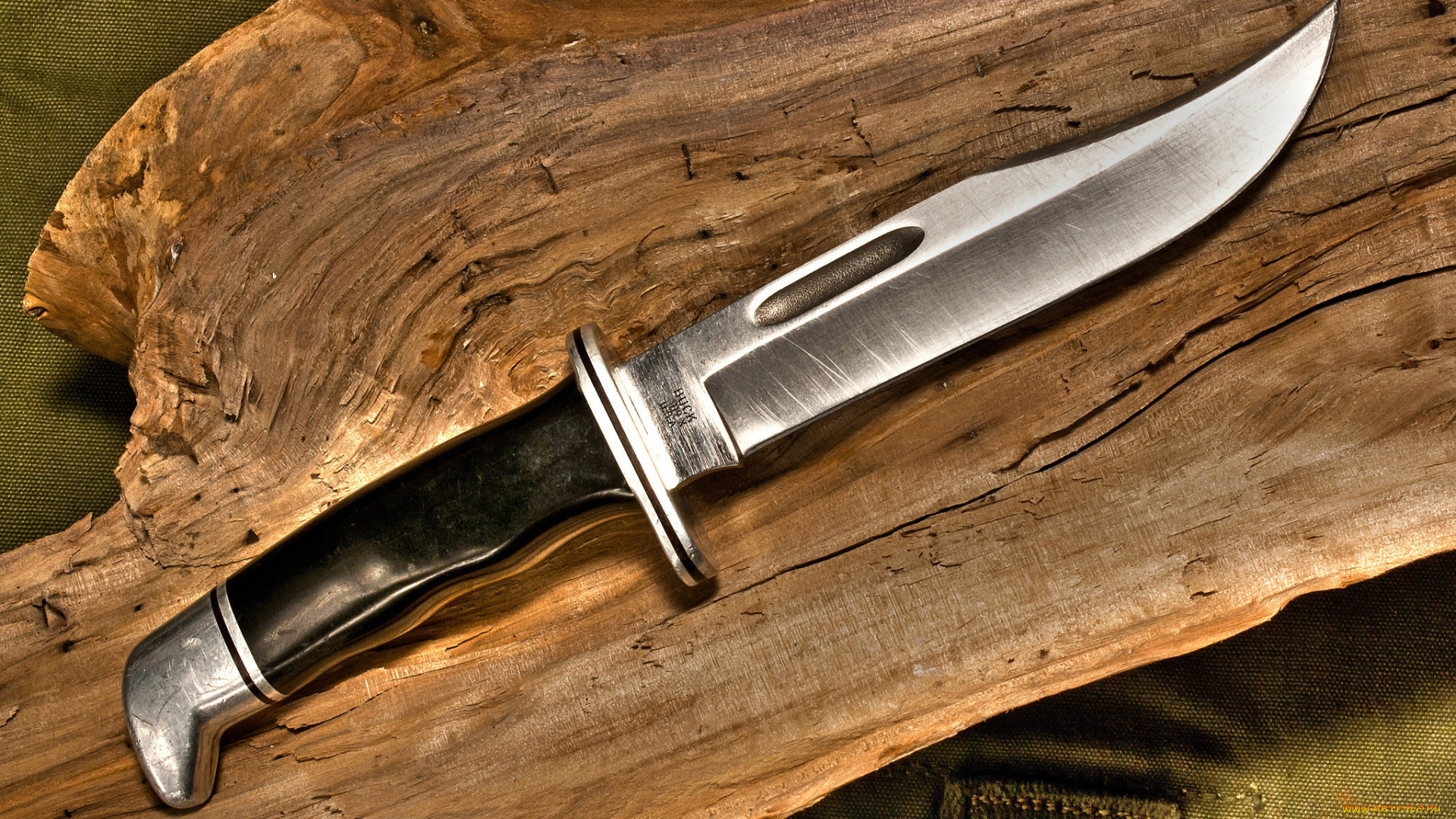 оружие, холодное, оружие, нож, бревно