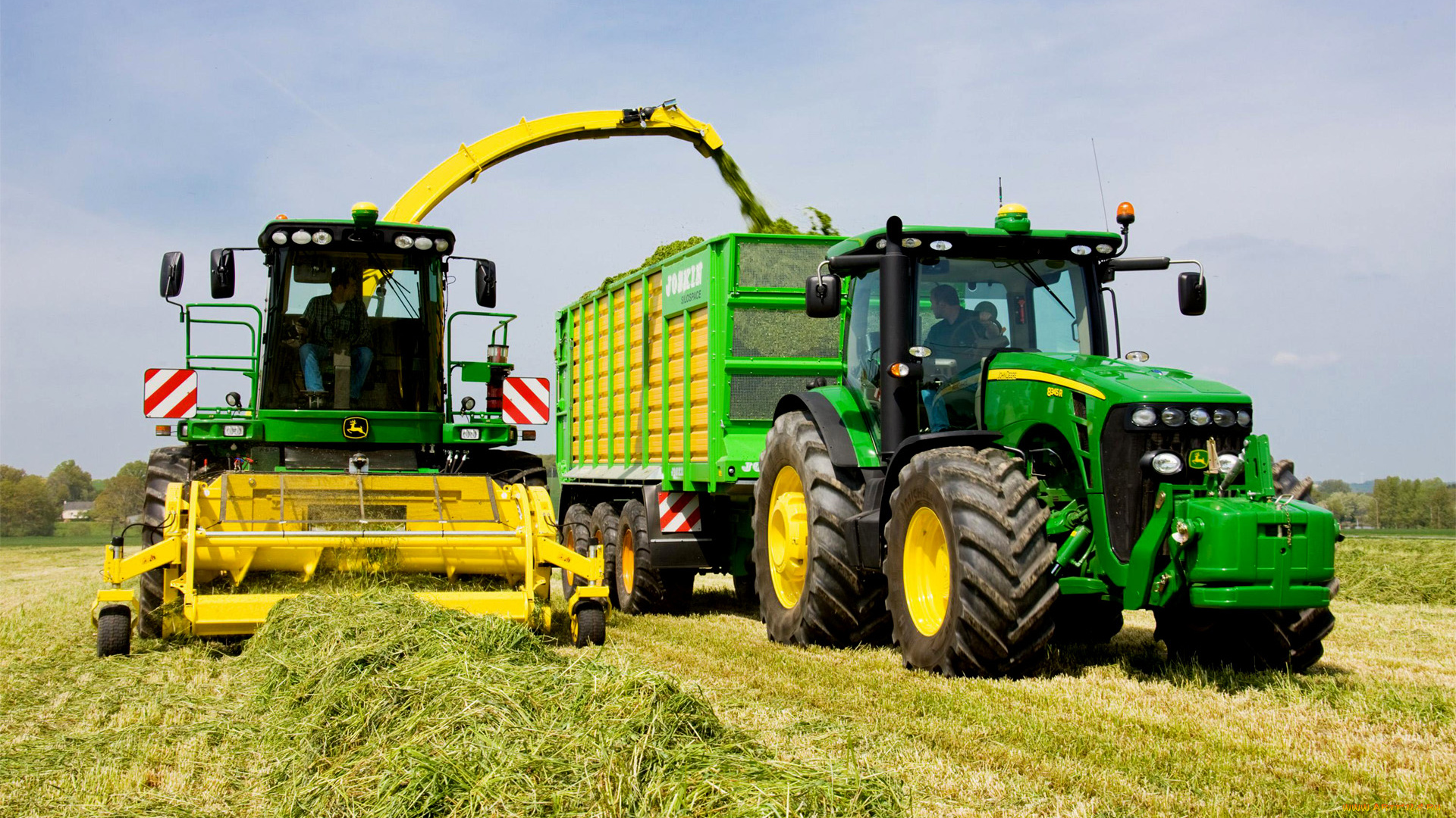 техника, комбайны, green, traktor