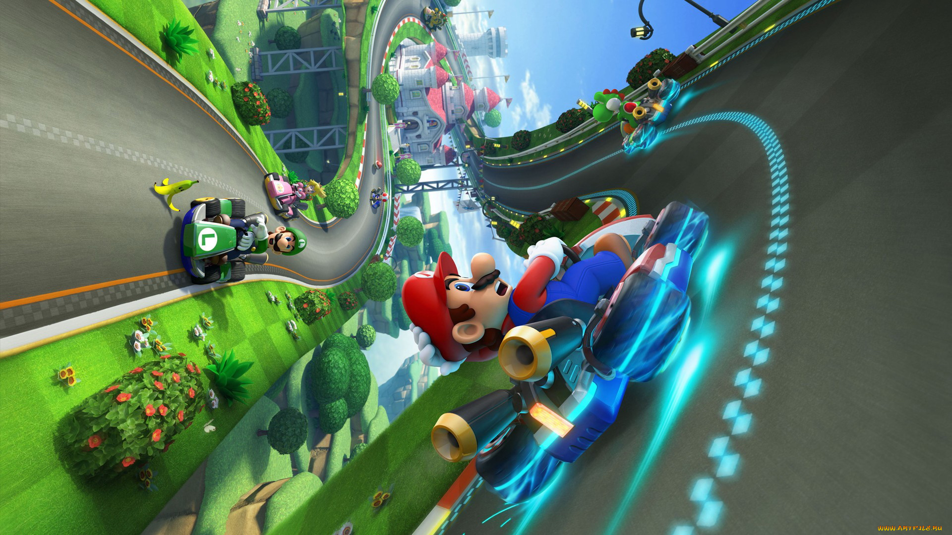 видео, игры, mario, kart, 8, гонка, трасса