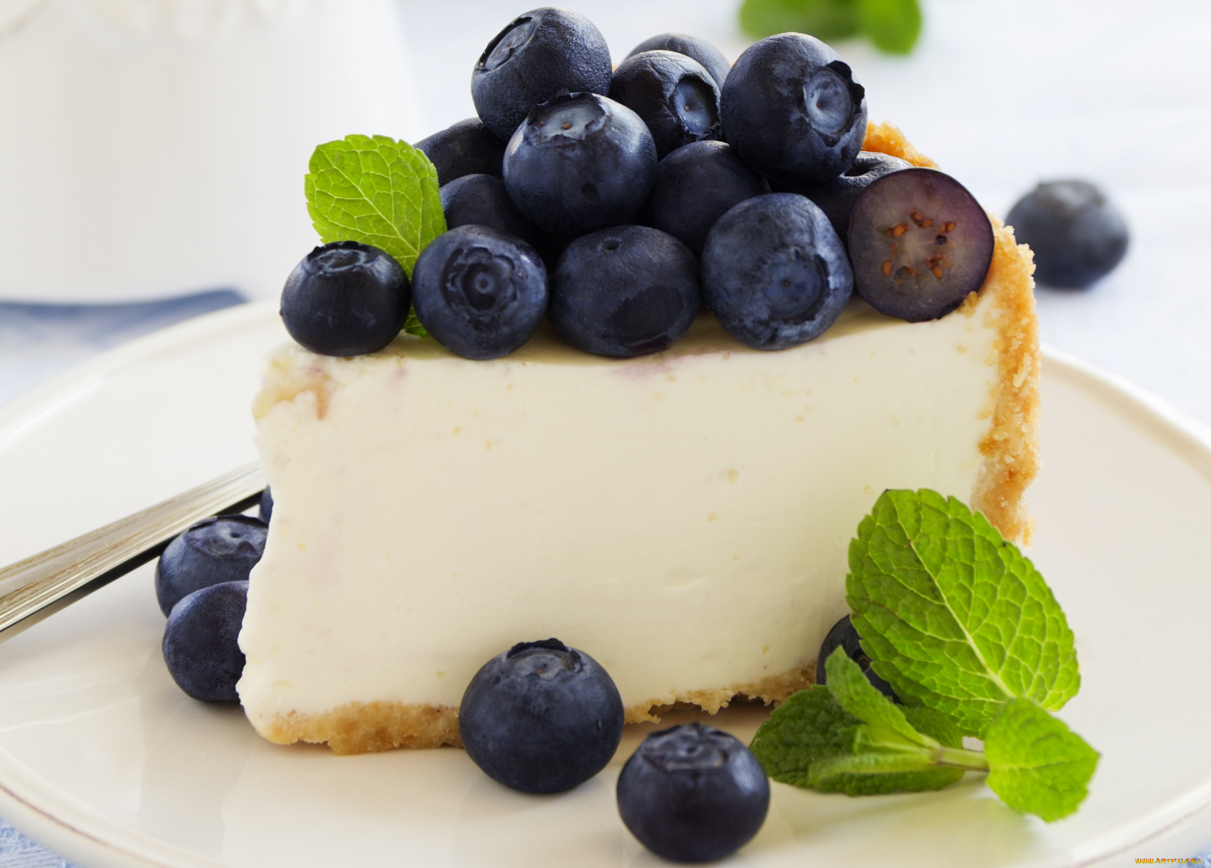 еда, пироги, чизкейк, голубика