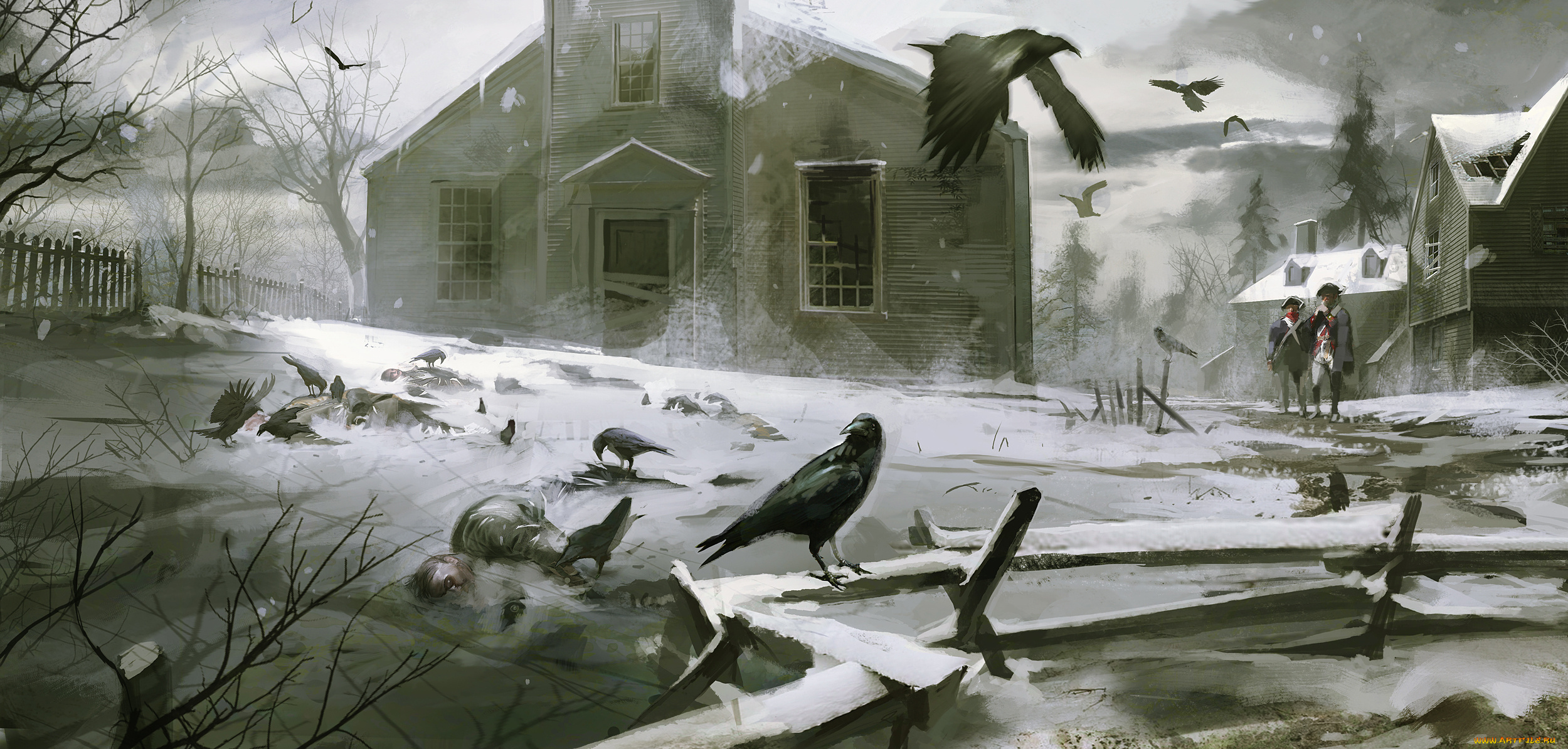 assassins, creed, 3, видео, игры, assassin’s, creed, iii, коннор, дом, ферма, солдаты, грачи