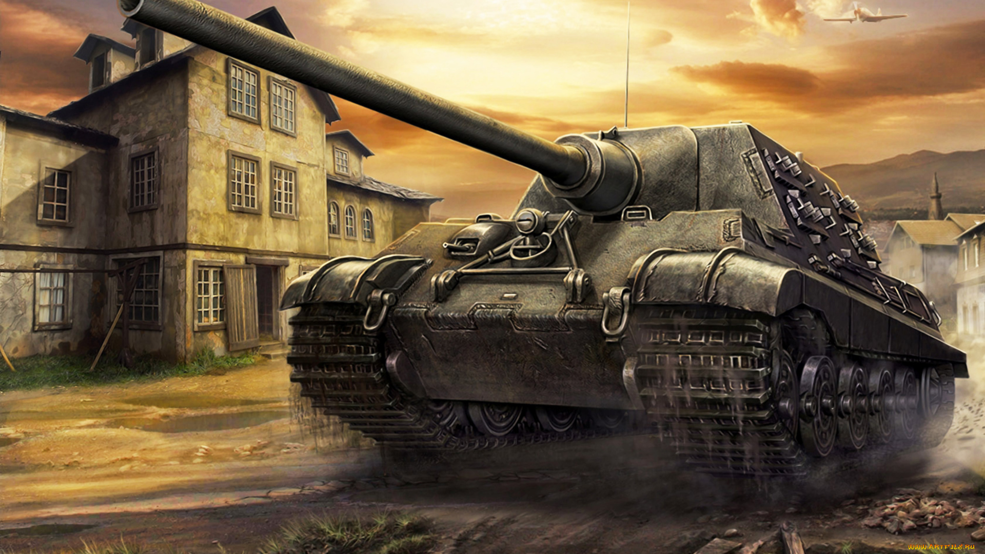 рисованное, армия, ww2, tank, war, jagdtiger