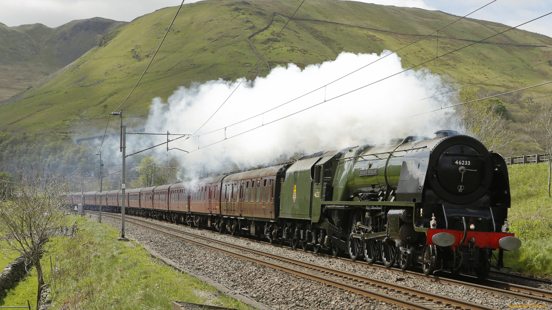 техника, паровозы, дорога, паровоз, рельсы, железная