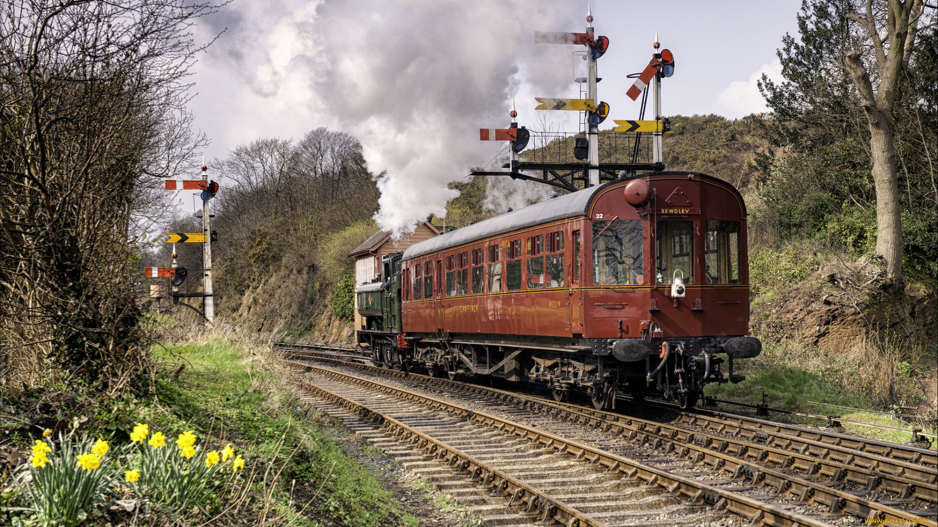 техника, паровозы, дорога, железная, паровоз, рельсы