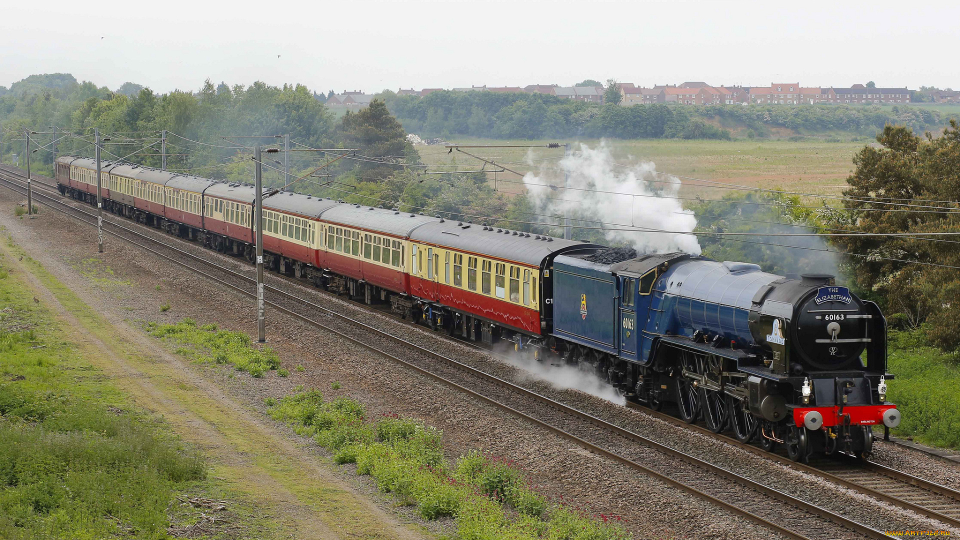 техника, паровозы, дорога, железная, паровоз, рельсы