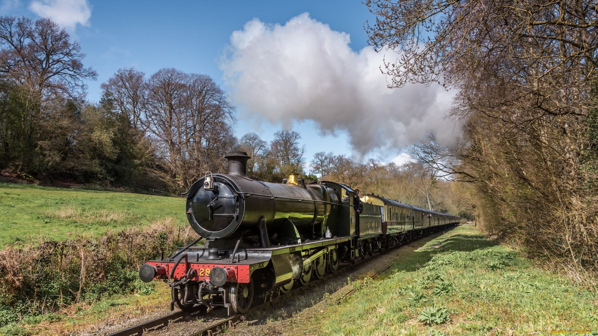 техника, паровозы, паровоз, железная, дорога, рельсы