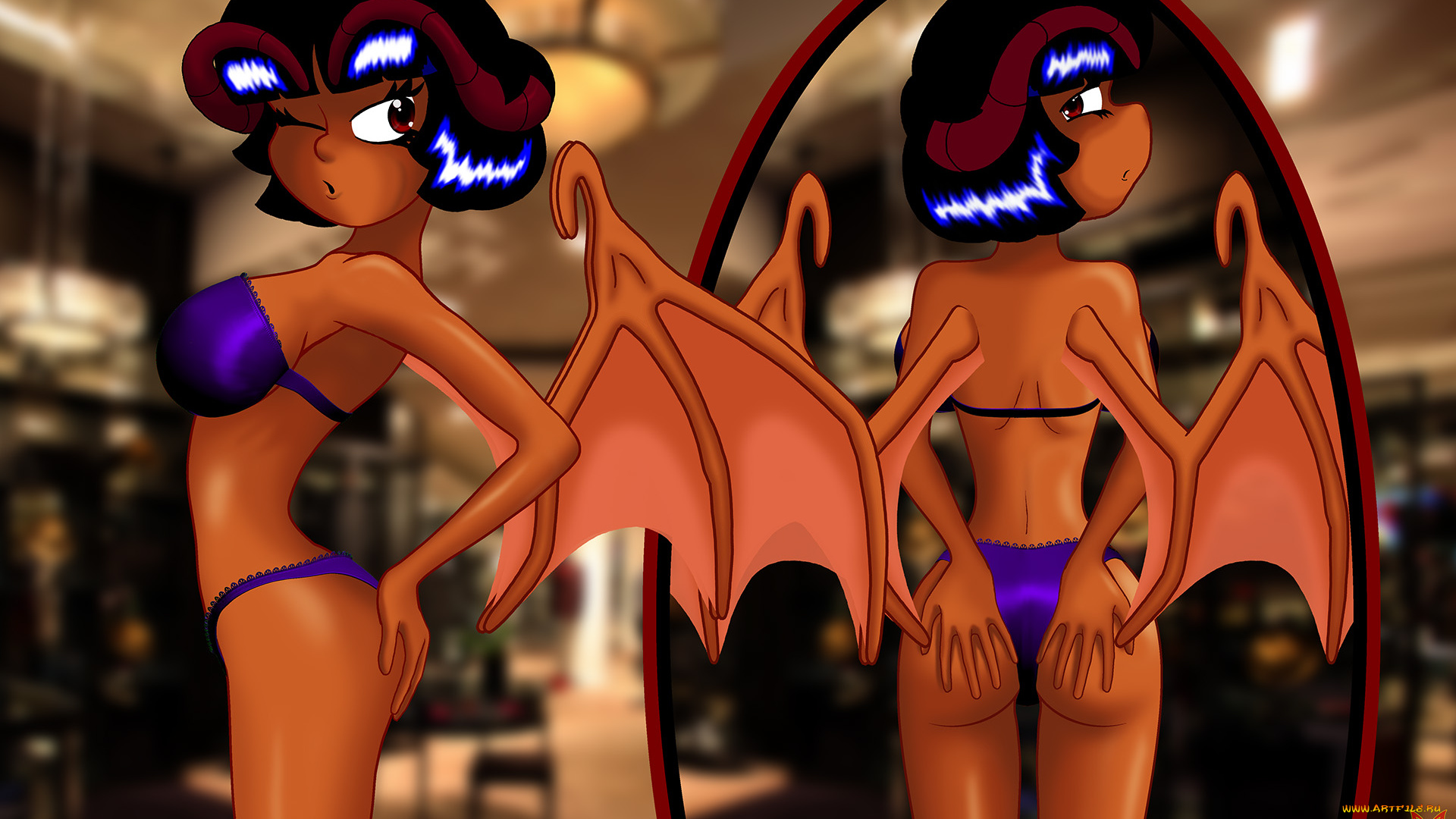 векторная, графика, другое, , other, взгляд, девушки, фон, демоны