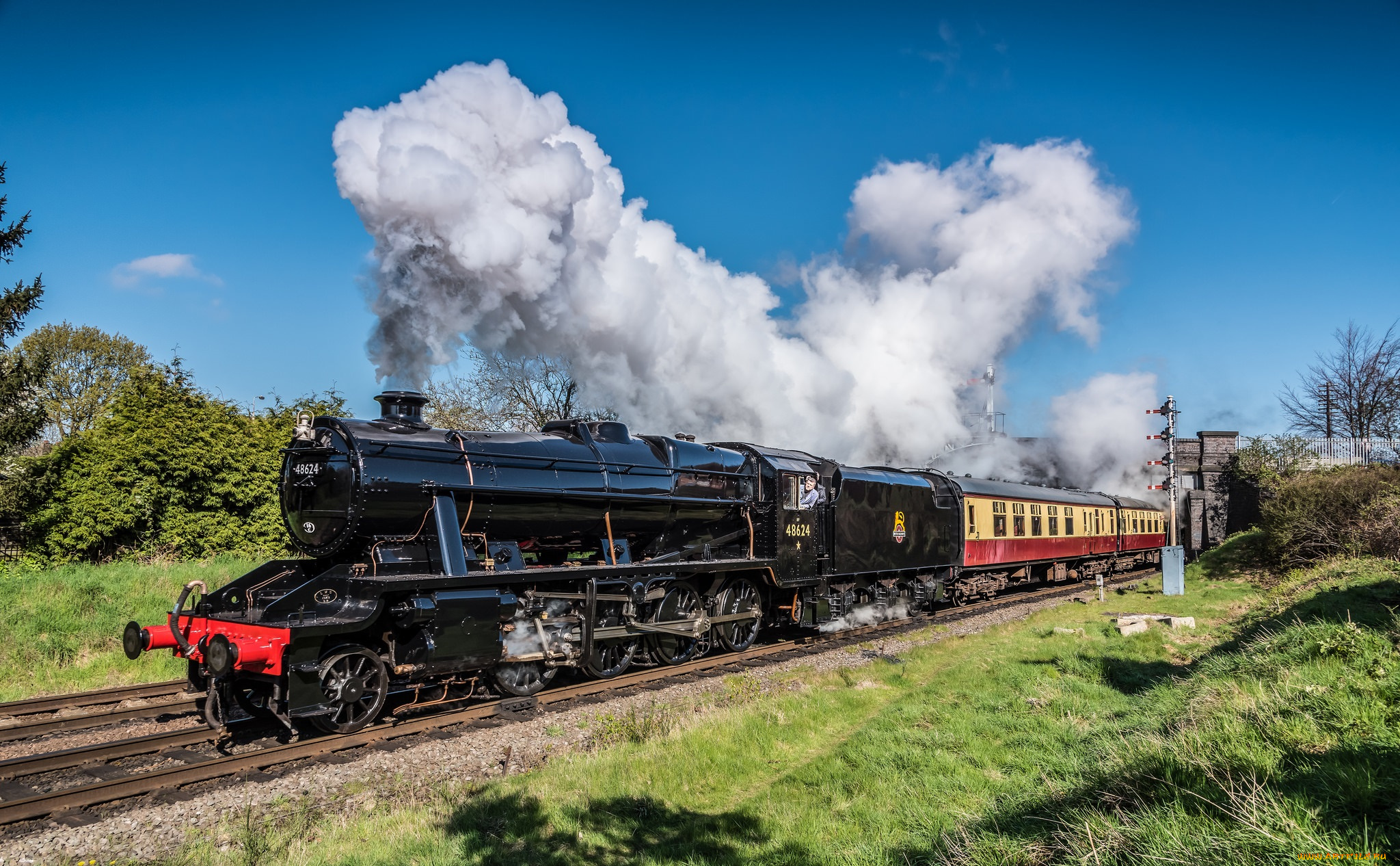 техника, паровозы, паровоз, рельсы, дорога, железная