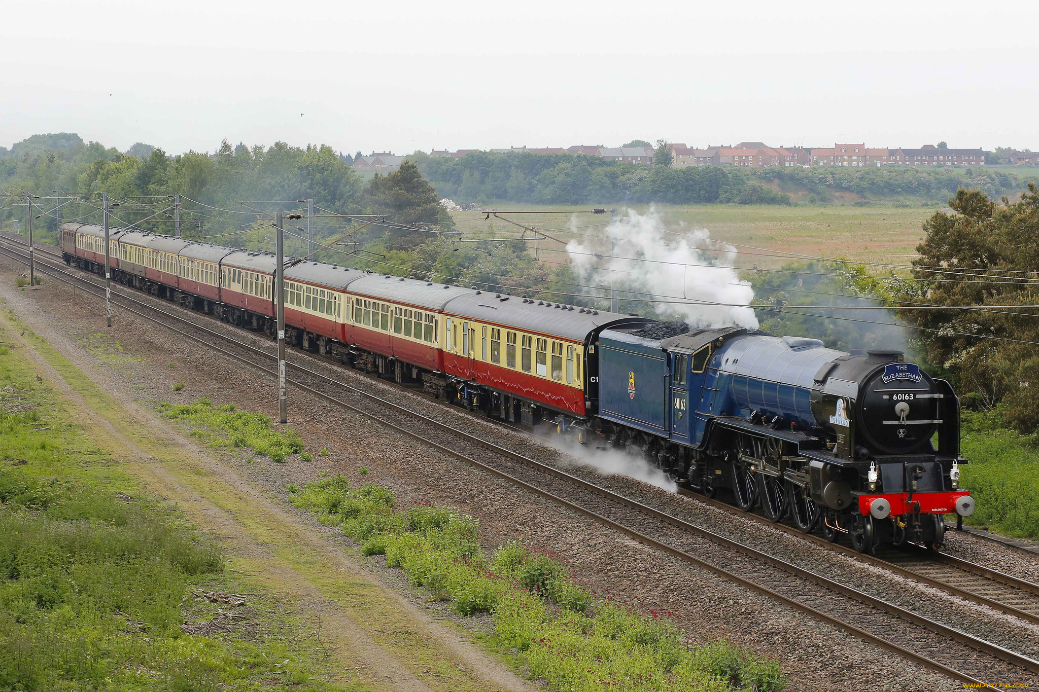 техника, паровозы, дорога, железная, паровоз, рельсы