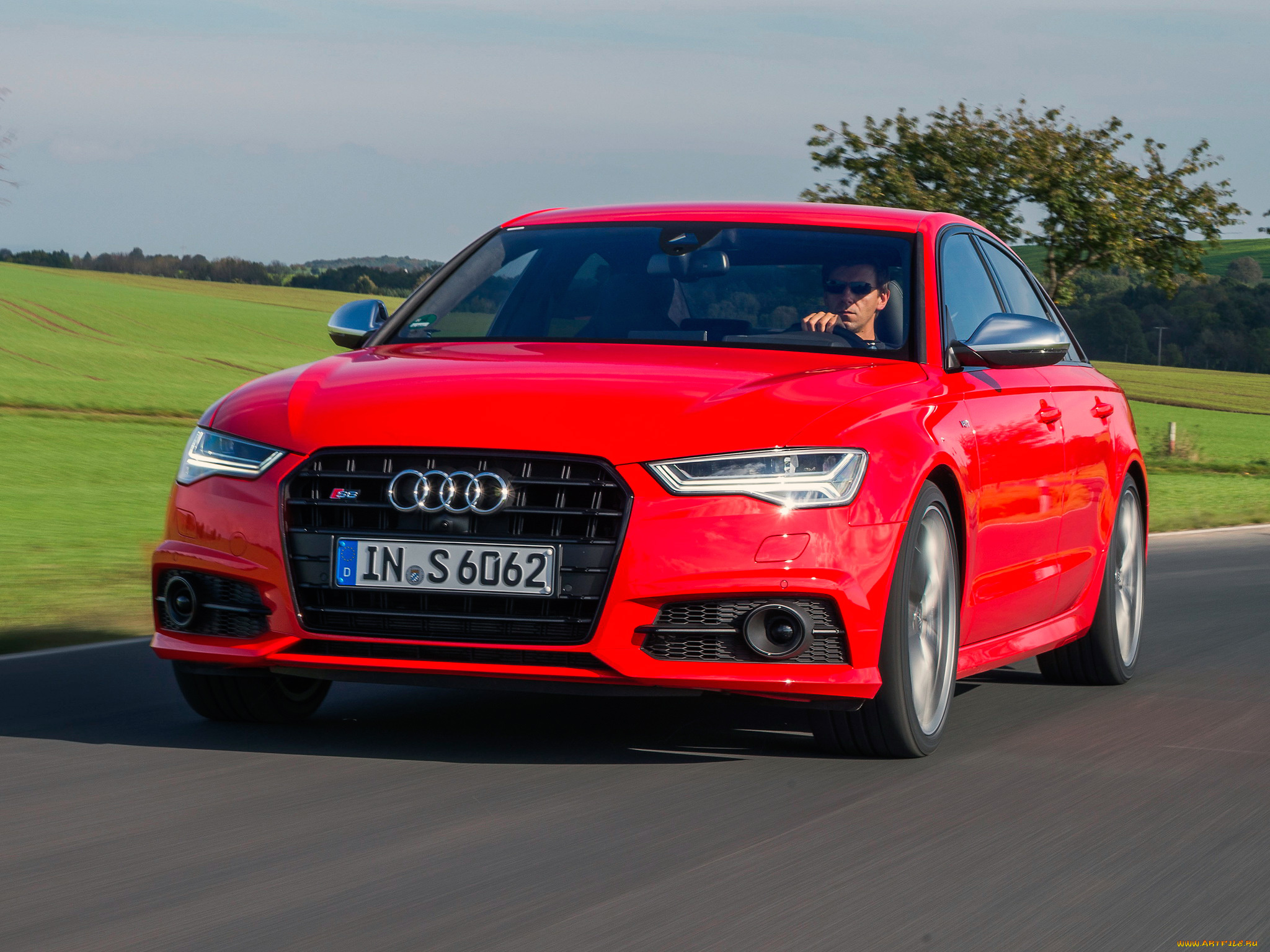 автомобили, audi, s6, красный, 2014г, 4g-c7, sedan