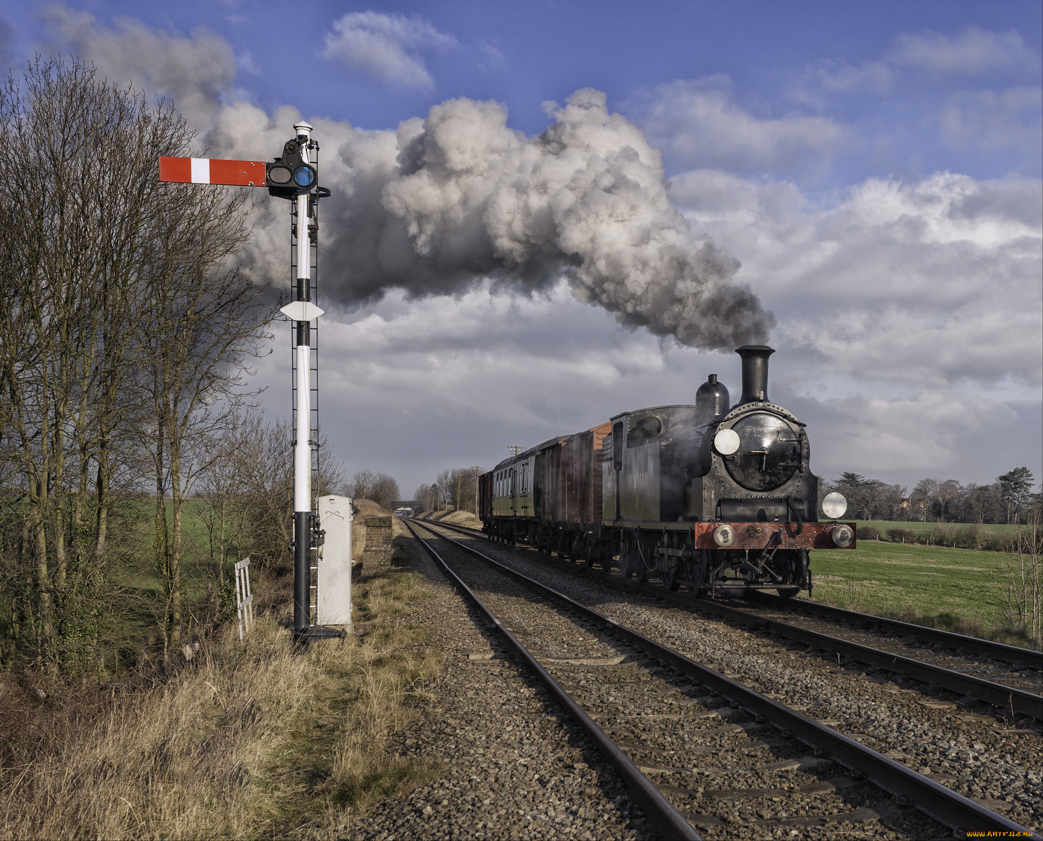 техника, паровозы, паровоз, рельсы, дорога, железная