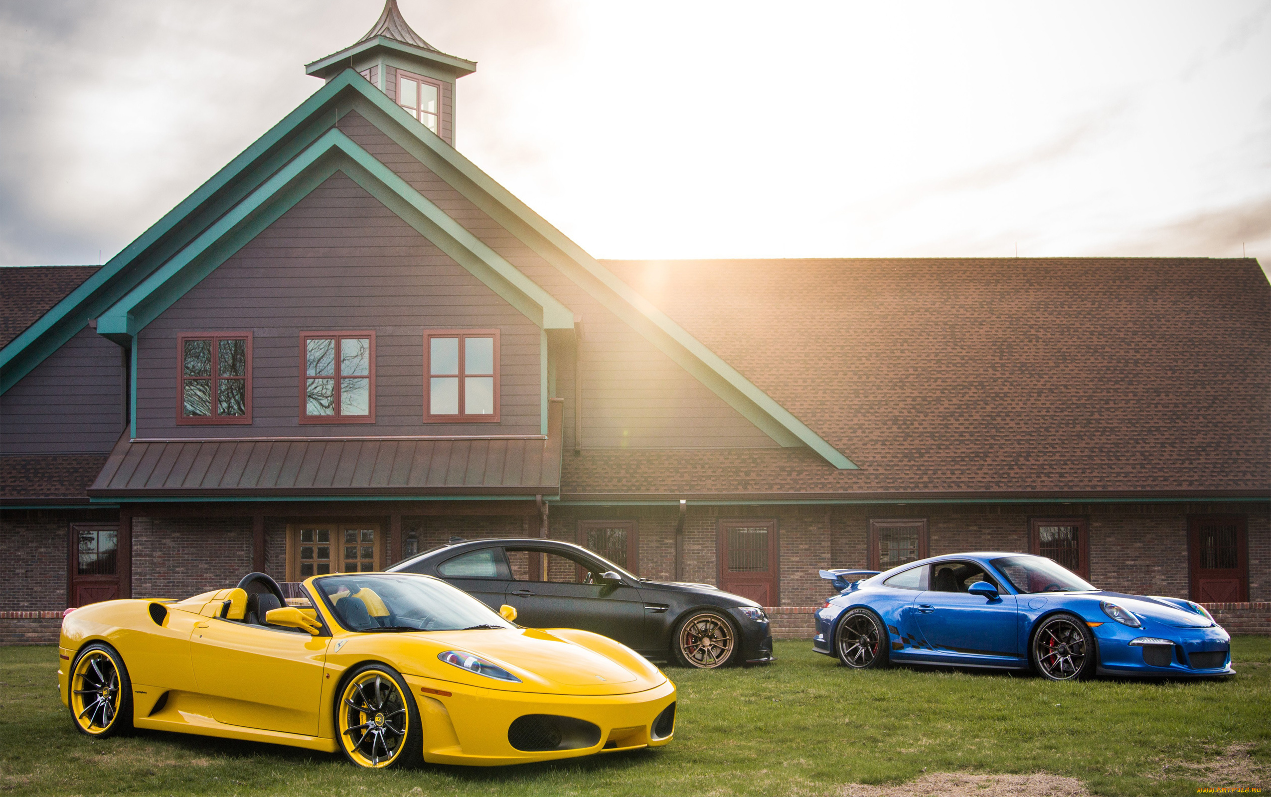 автомобили, разные, вместе, bmw, ferrari, porsche