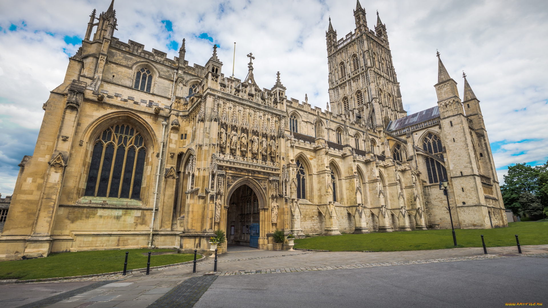 gloucester, cathedral, exterior, города, -, католические, соборы, , костелы, , аббатства, собор
