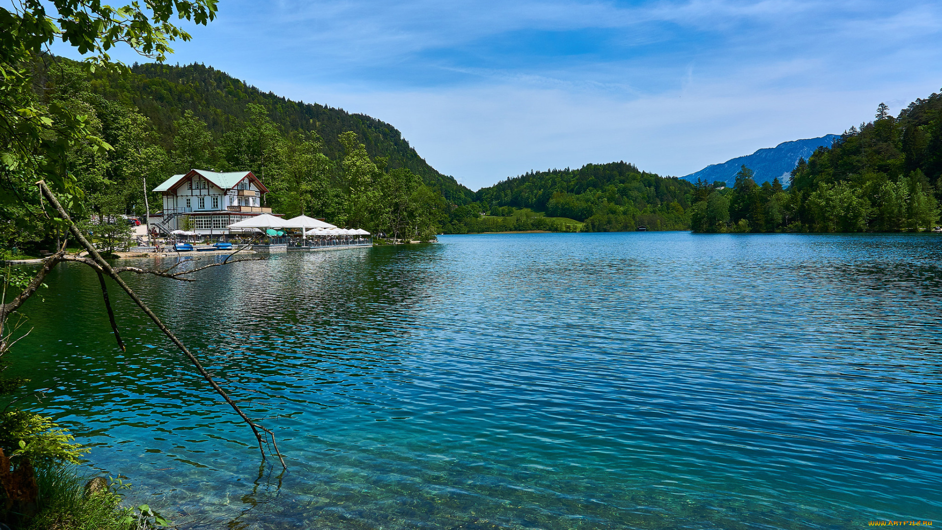 города, -, пейзажи, озеро, лес, горы