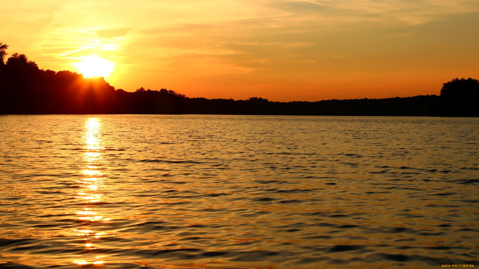 природа, восходы, закаты, солнце, заходящее, река, лес