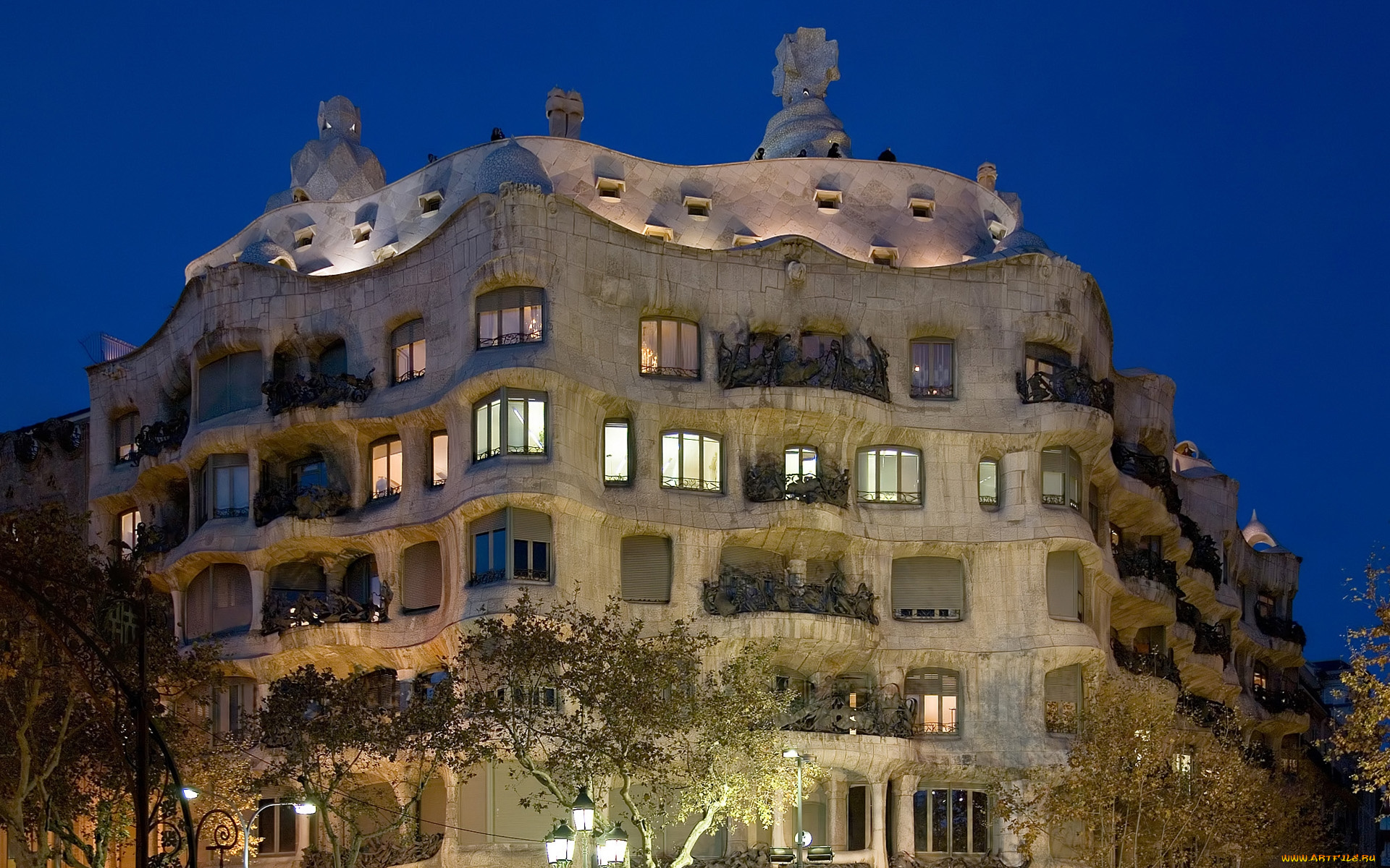 города, барселона, , испания, оригинальная, архитектура