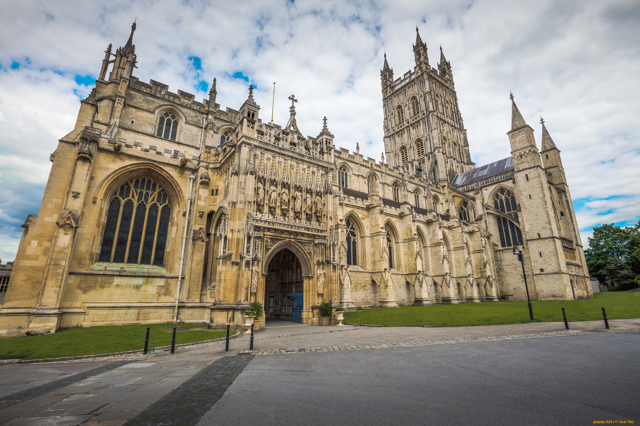 gloucester, cathedral, exterior, города, -, католические, соборы, , костелы, , аббатства, собор
