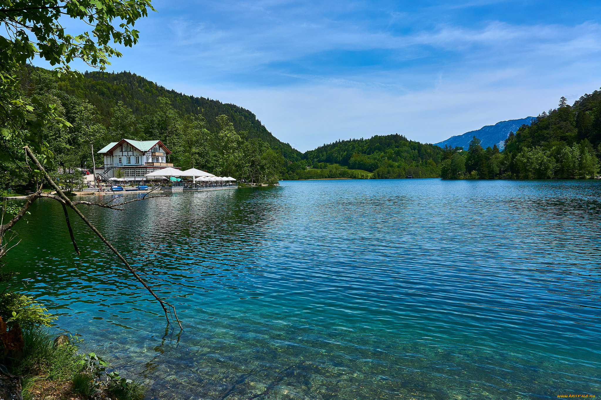 города, -, пейзажи, озеро, лес, горы