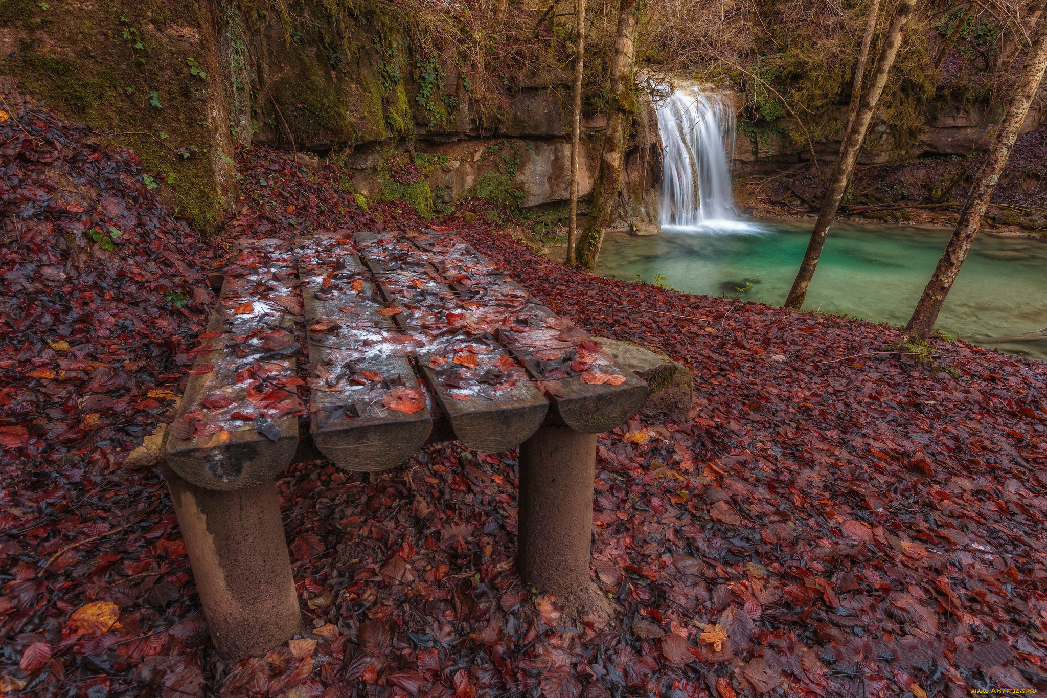 природа, водопады, водопад, река, лес