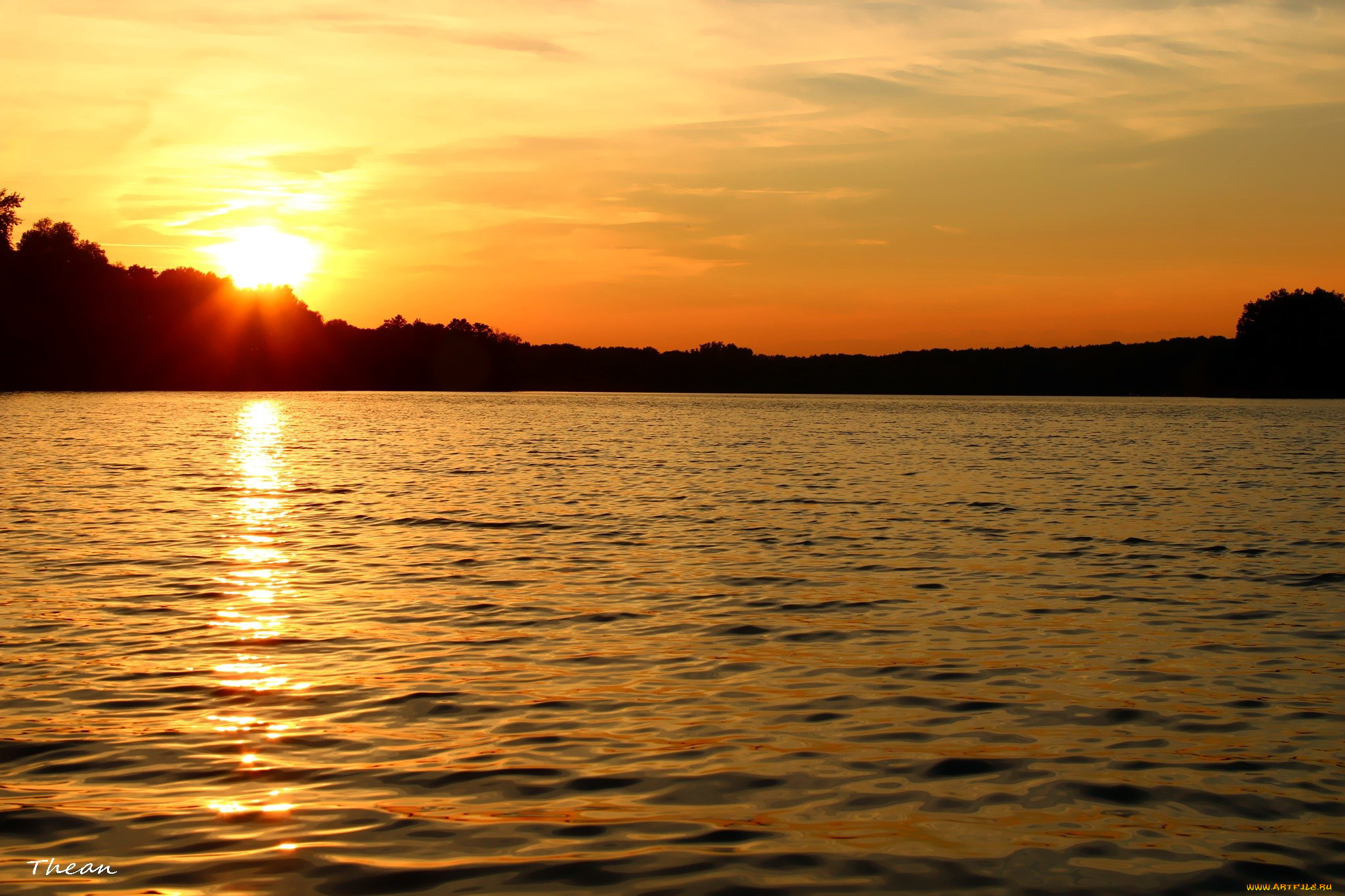 природа, восходы, закаты, солнце, заходящее, река, лес
