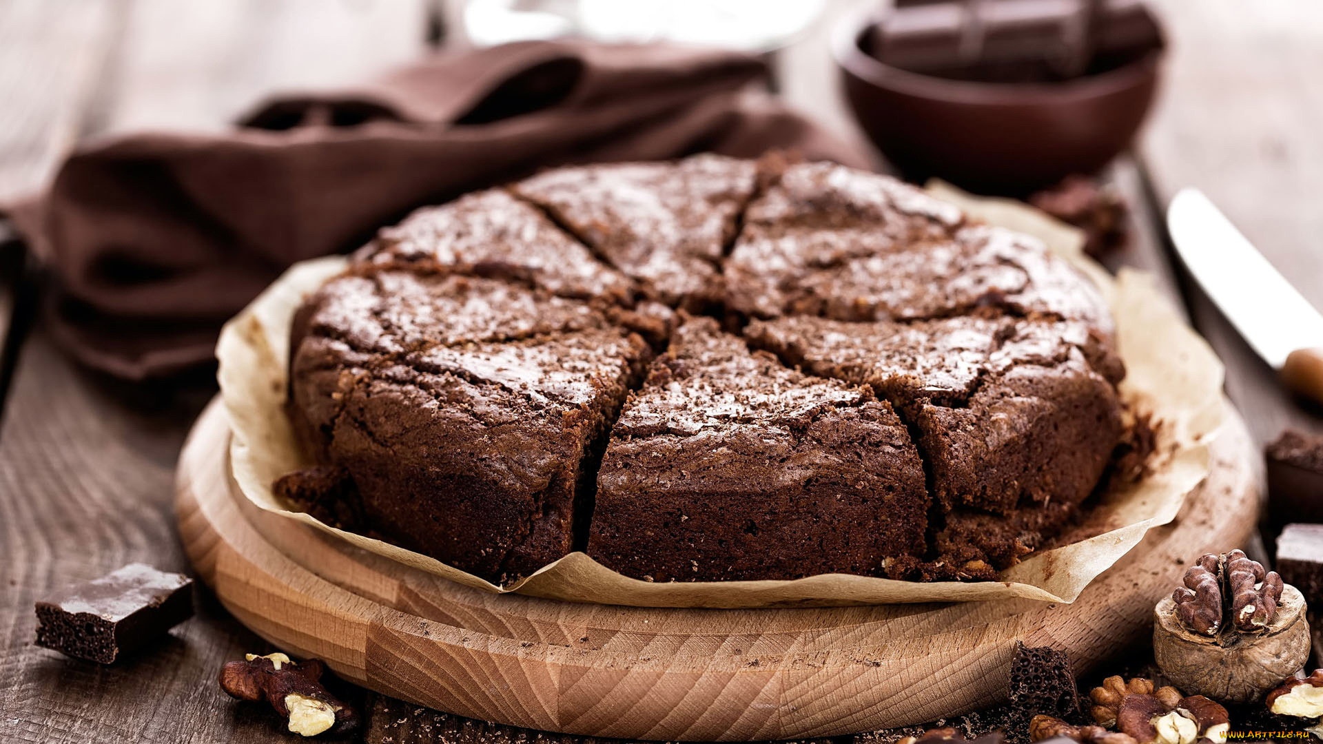 еда, пироги, орехи, пирог, шоколад