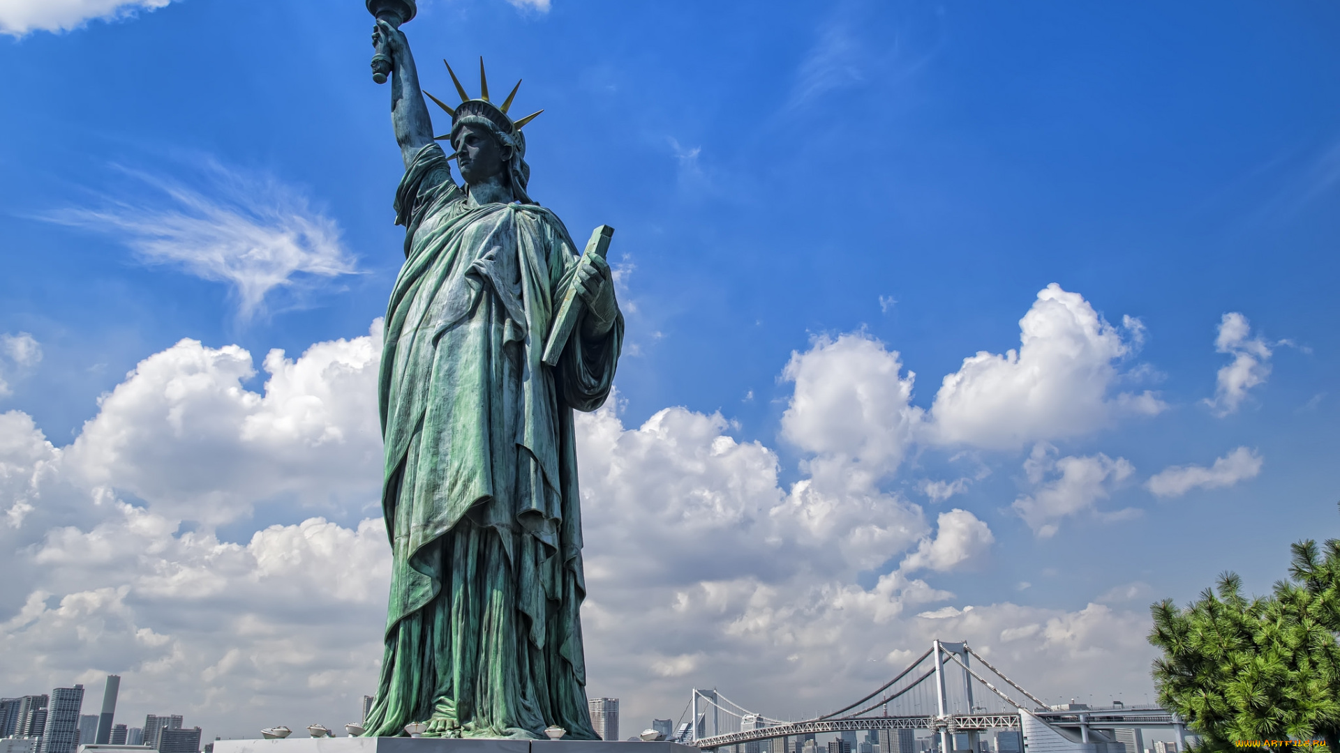 города, нью-йорк, , сша, статуя