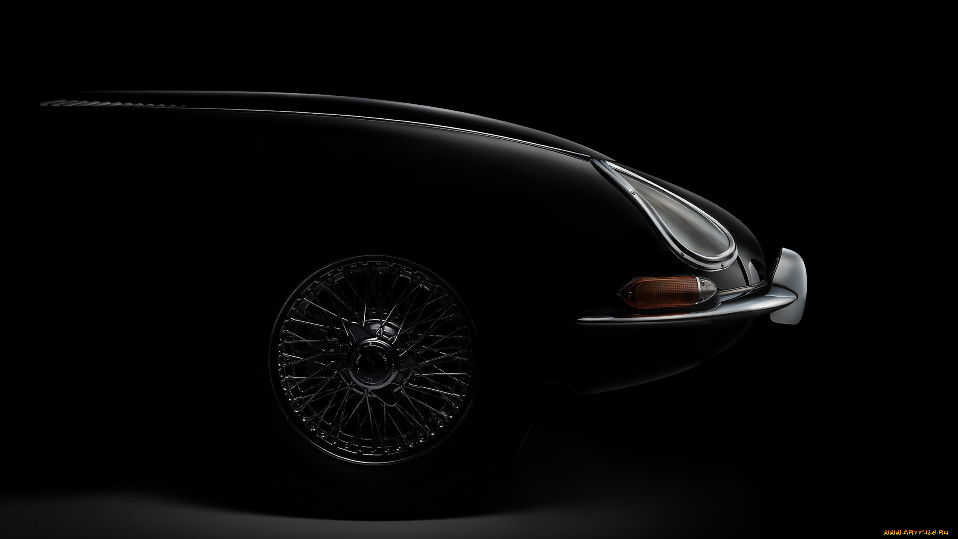 автомобили, фрагменты, автомобиля, темный, фон, jaguar, e-type