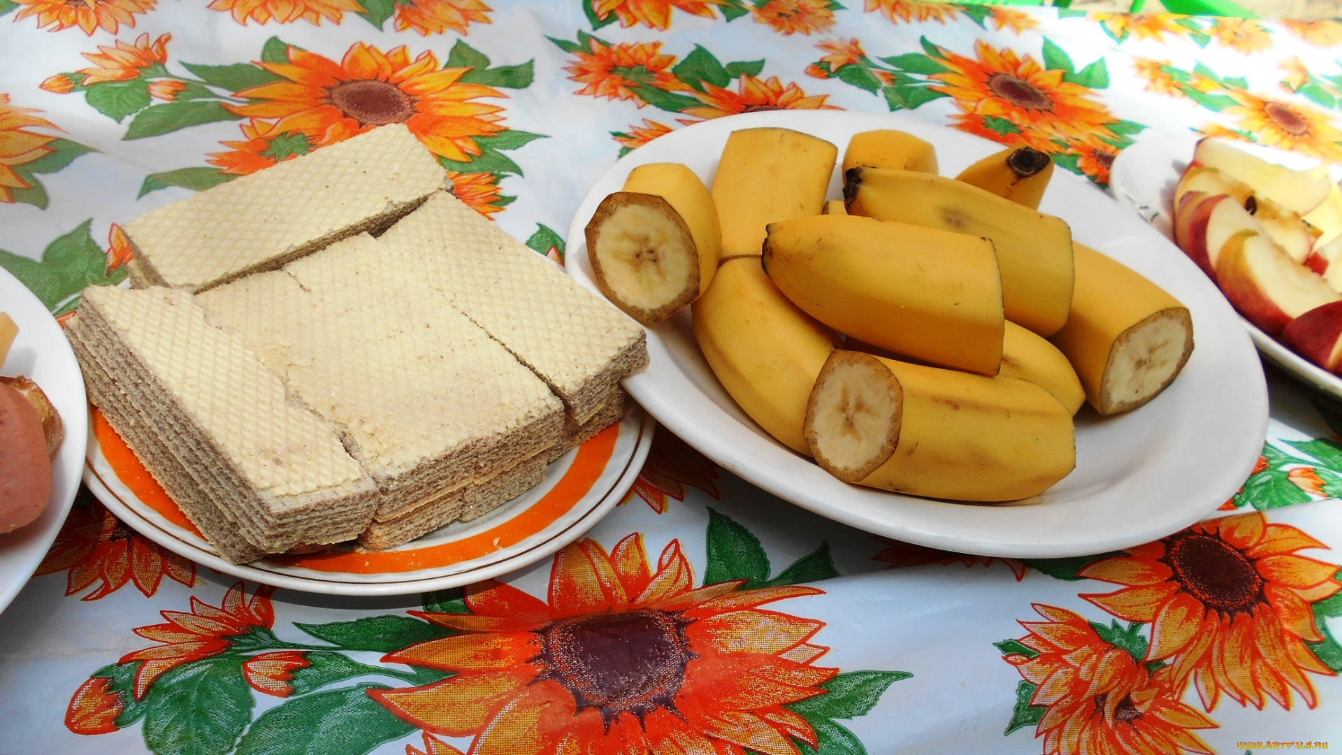 еда, бананы, яблоки