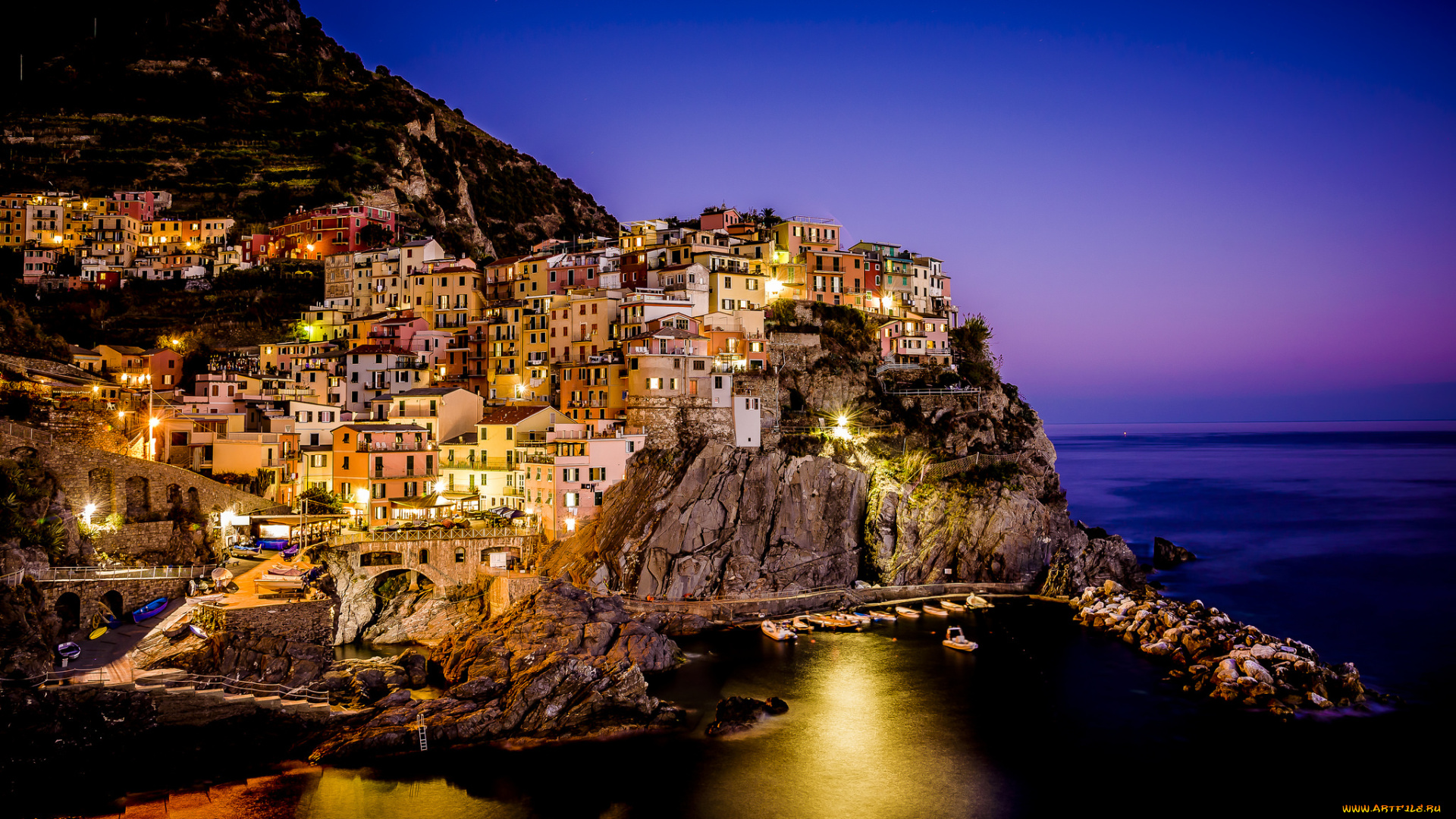 manarola, города, амальфийское, и, лигурийское, побережье, , италия, простор